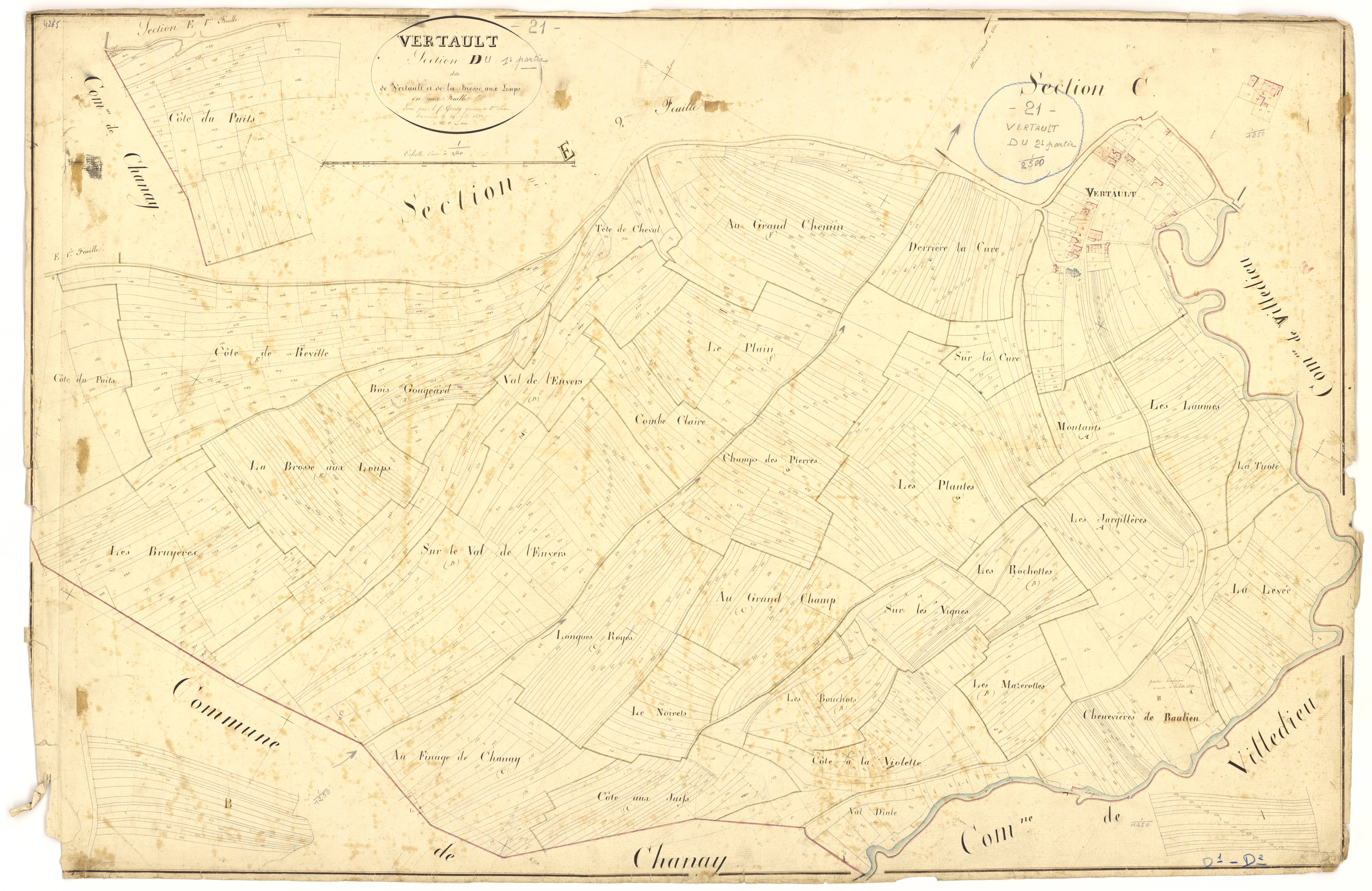 Vertault - Section D - 3 P PLAN 672/6