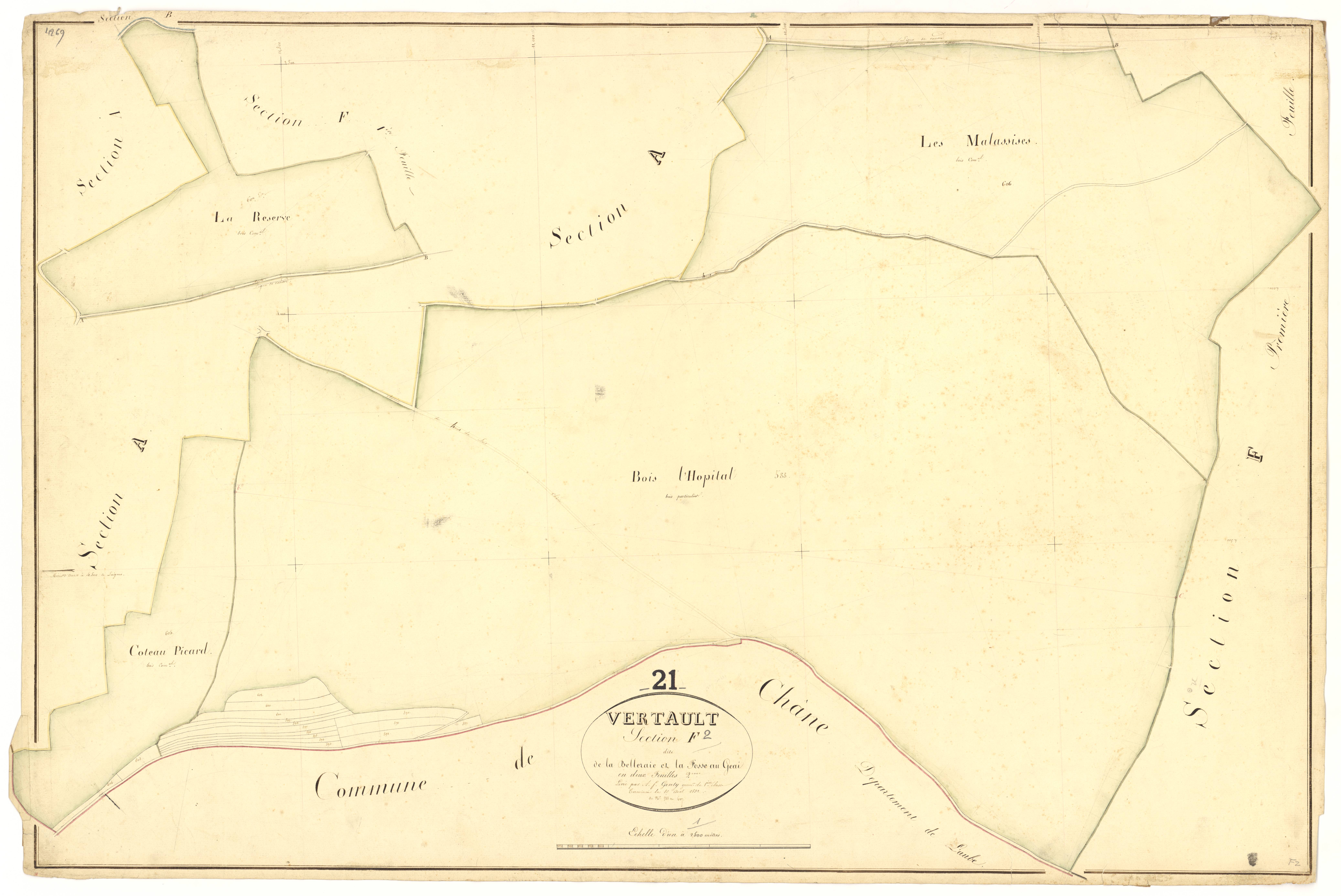 Vertault - Section F2 - 3 P PLAN 672/10