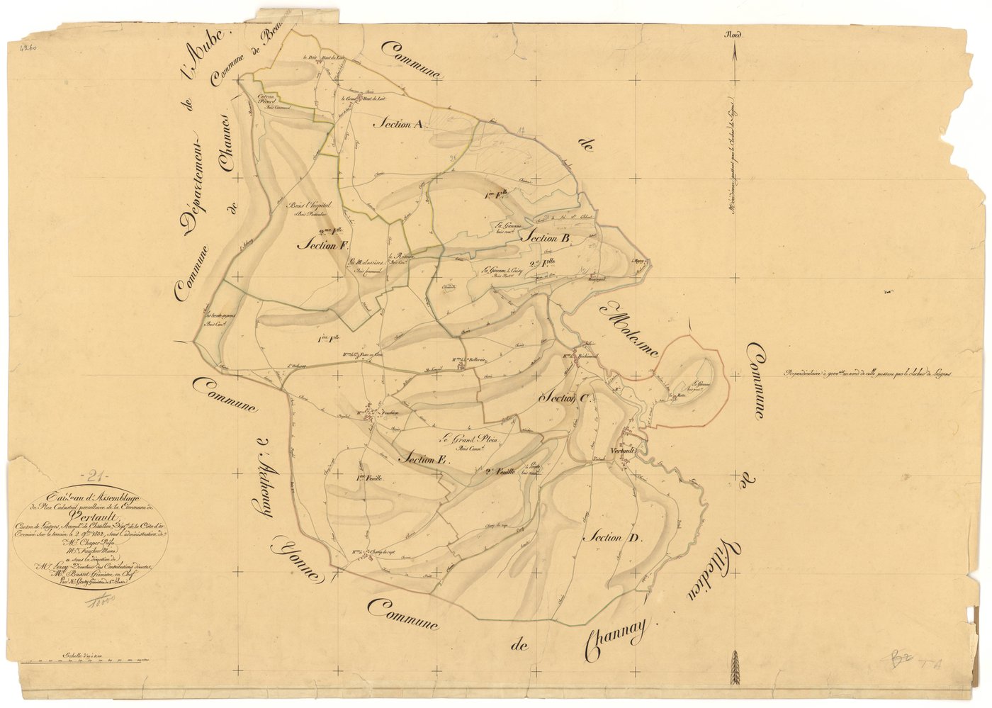 Vertault - Tableau d'assemblage - 3 P PLAN 672/1
