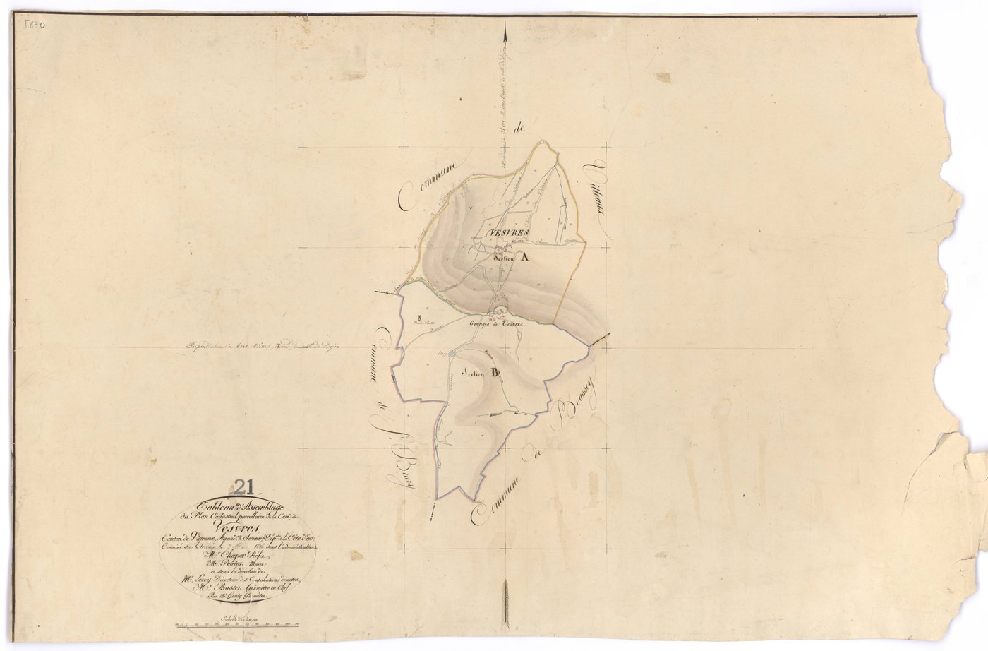 Vesvres - Tableau d'assemblage - 3 P PLAN 673/1