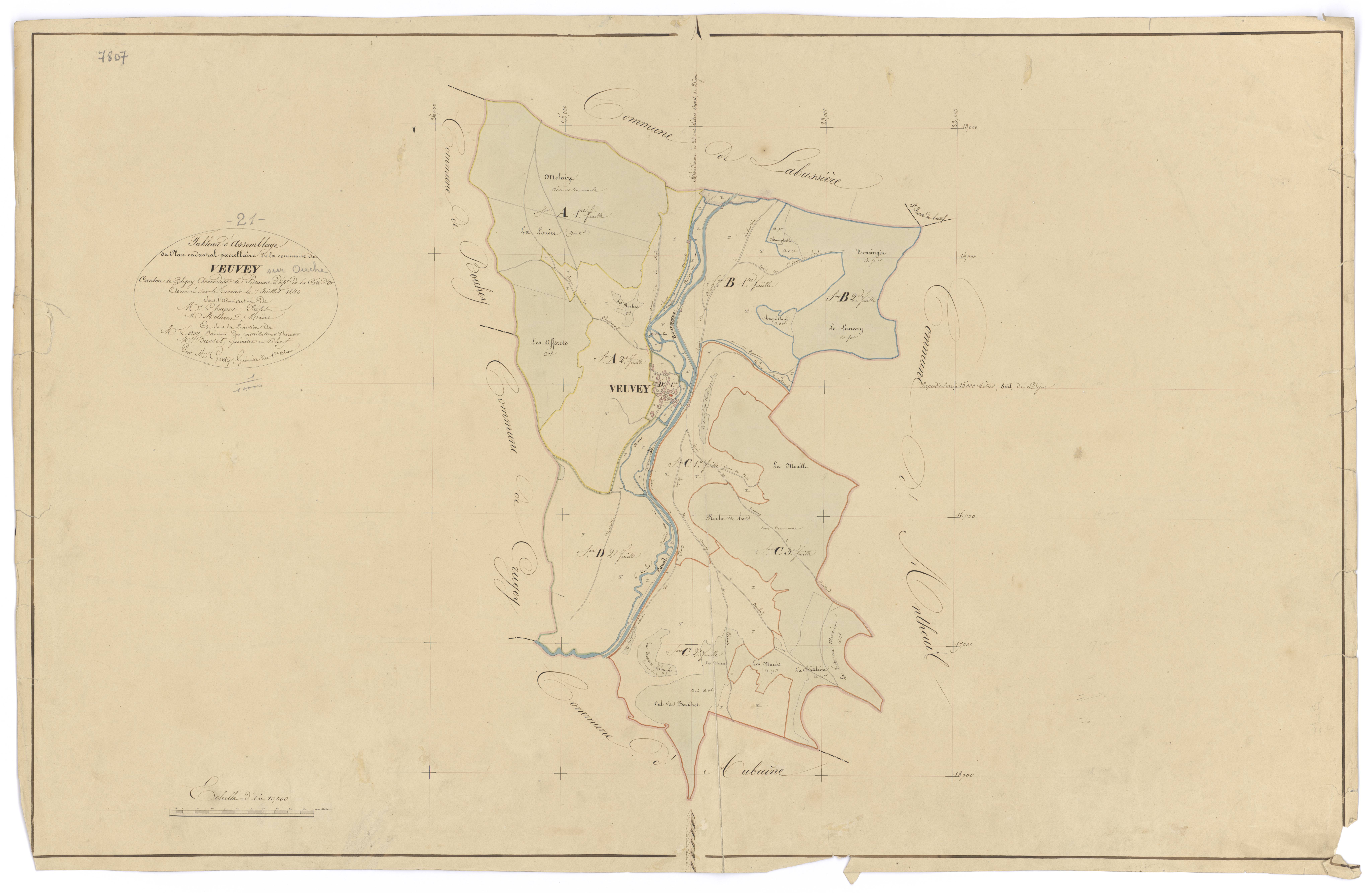 Veuvey-sur-Ouche - Tableau d'assemblage - 3 P PLAN 674/1