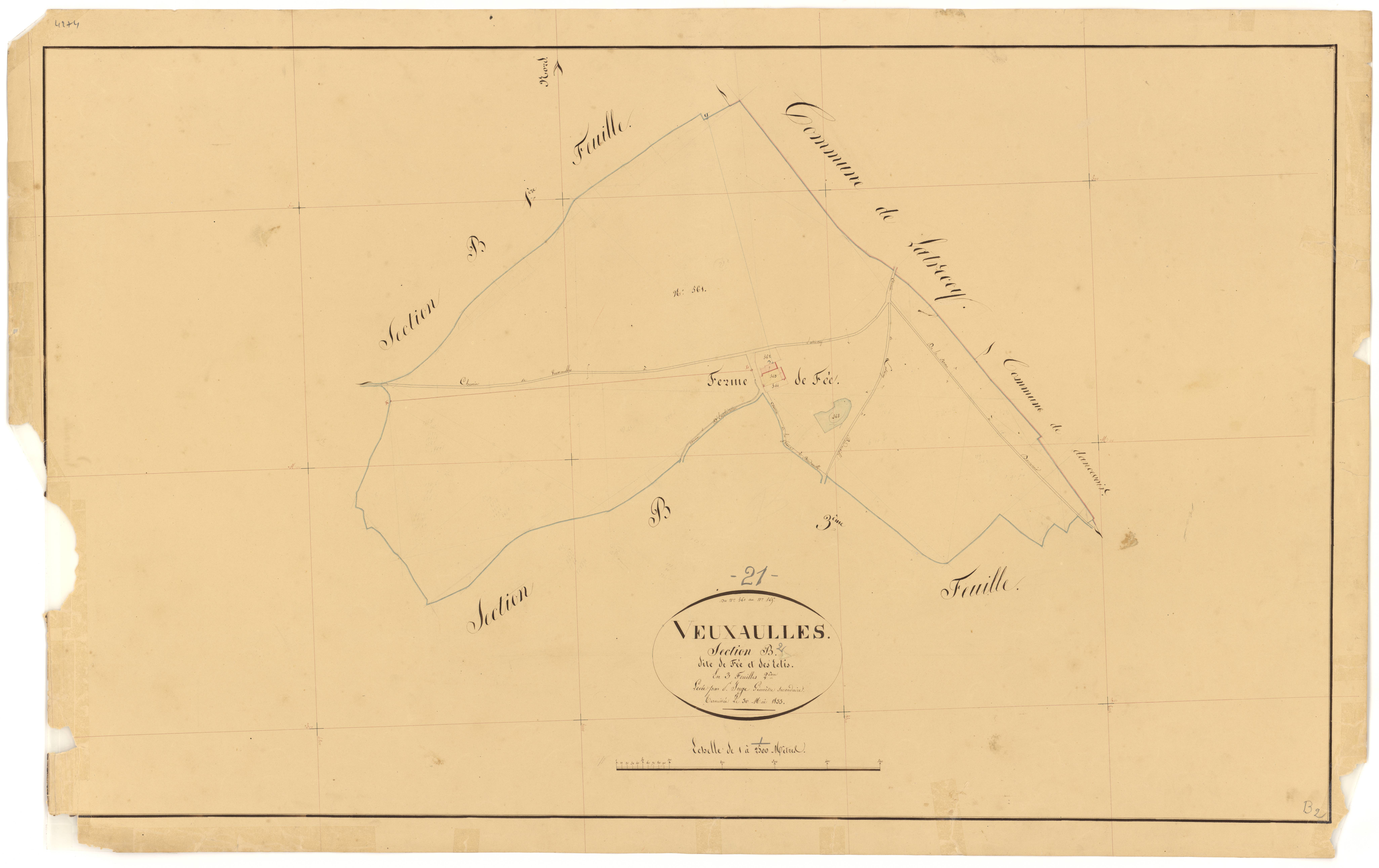 Veuxhaulles-sur-Aube - Section B2 - 3 P PLAN 675/5
