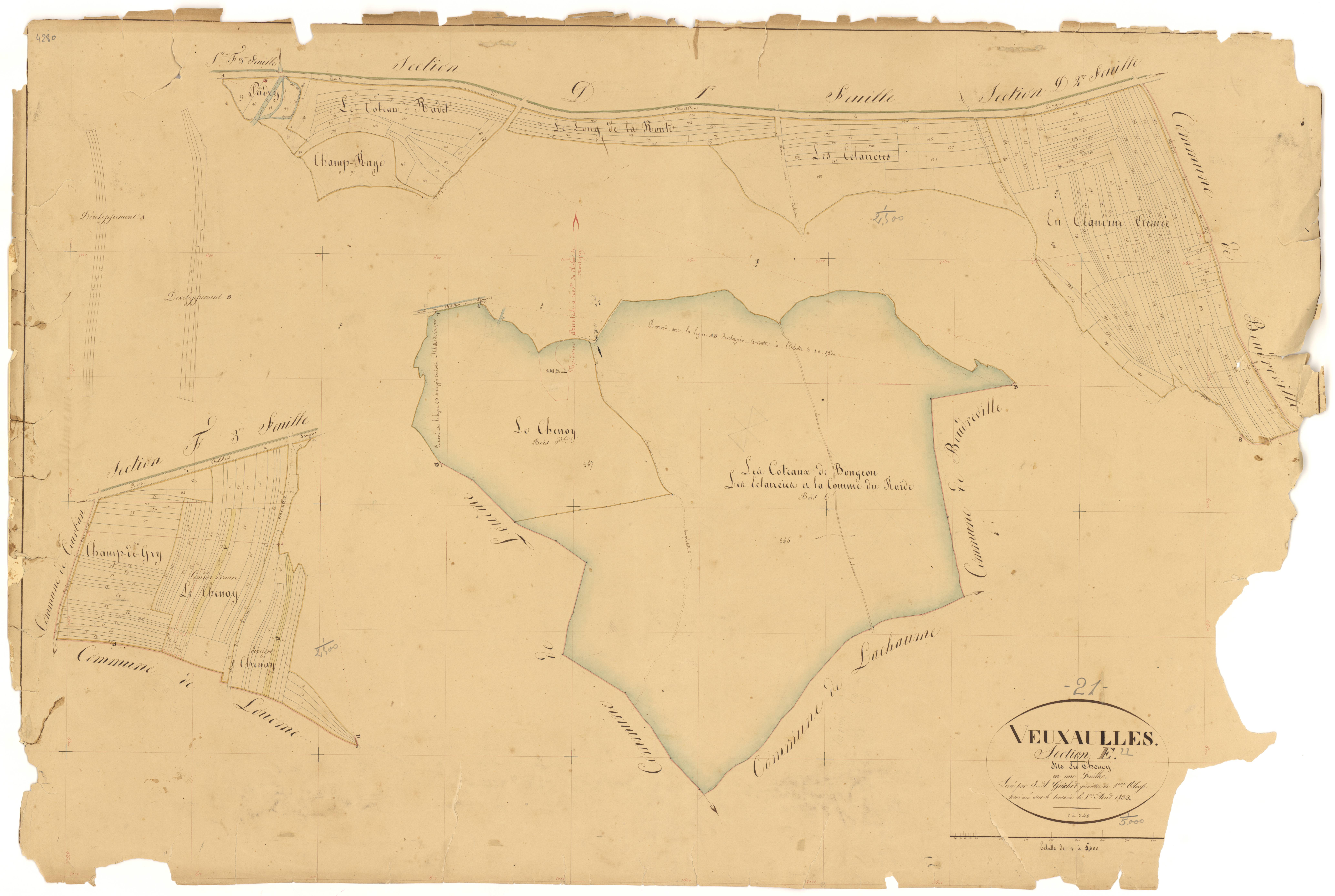 Veuxhaulles-sur-Aube - Section E - 3 P PLAN 675/11