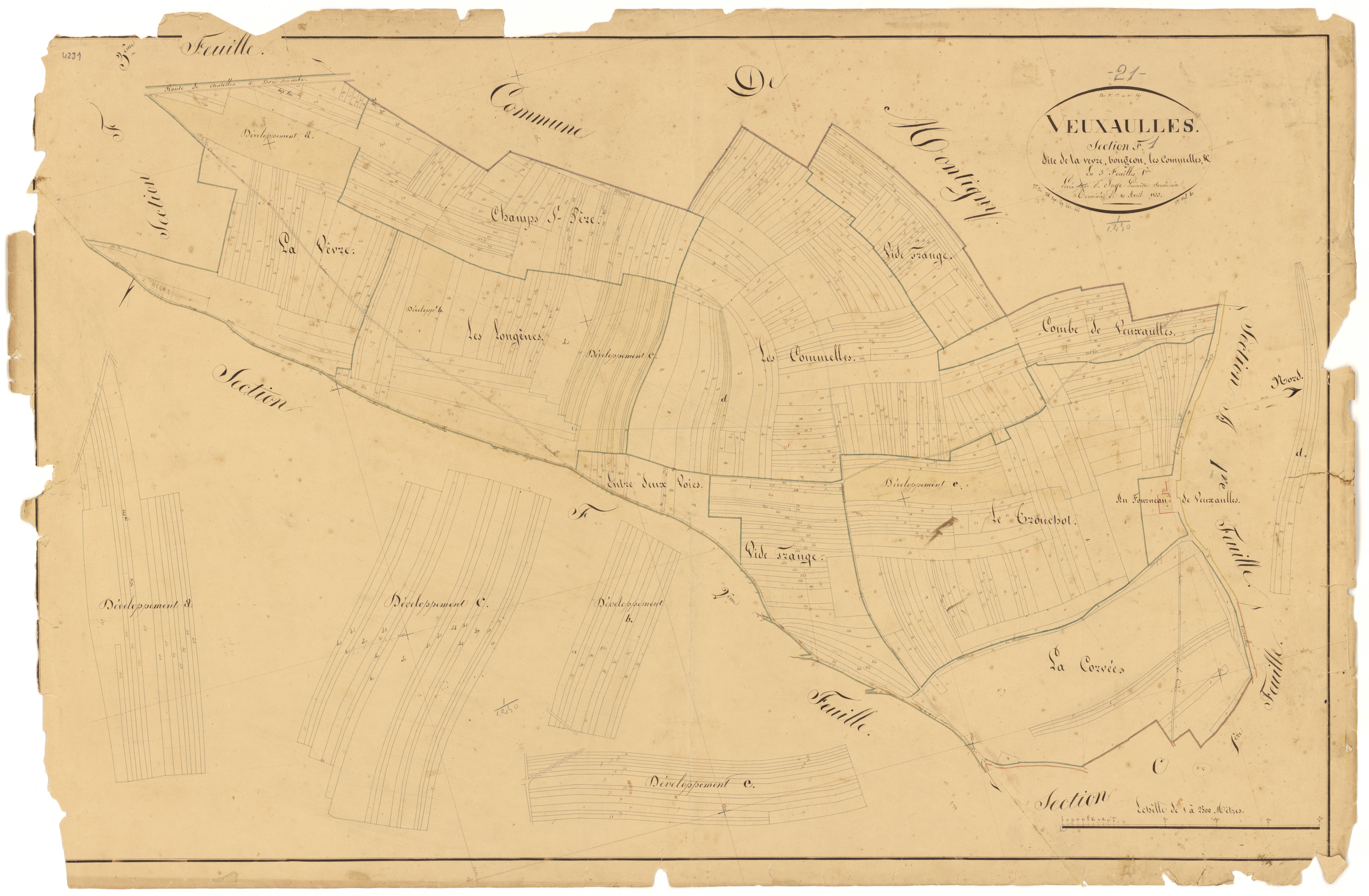 Veuxhaulles-sur-Aube - Section F1 - 3 P PLAN 675/12
