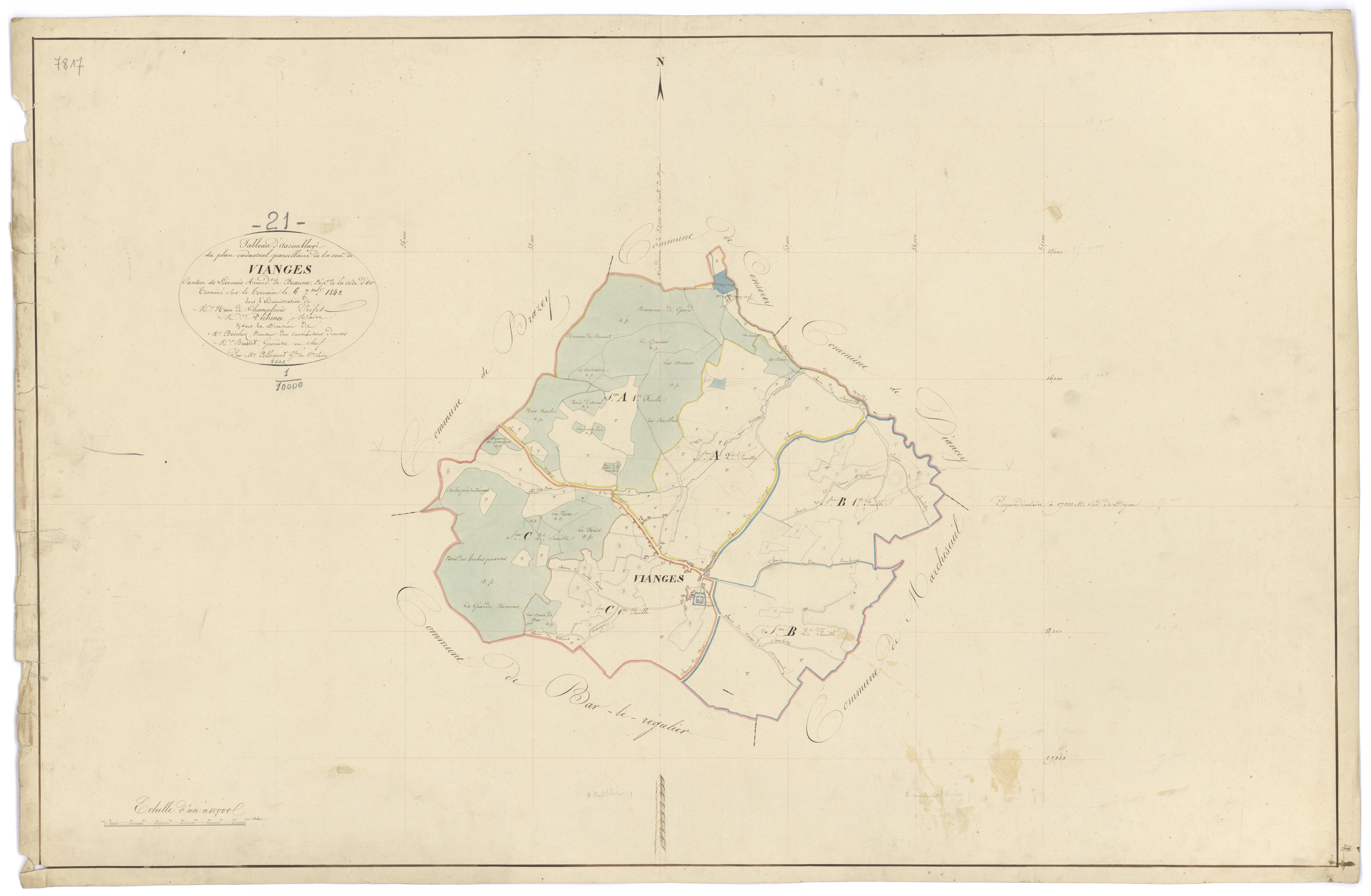 Vianges - Tableau d'assemblage - 3 P PLAN 676/1