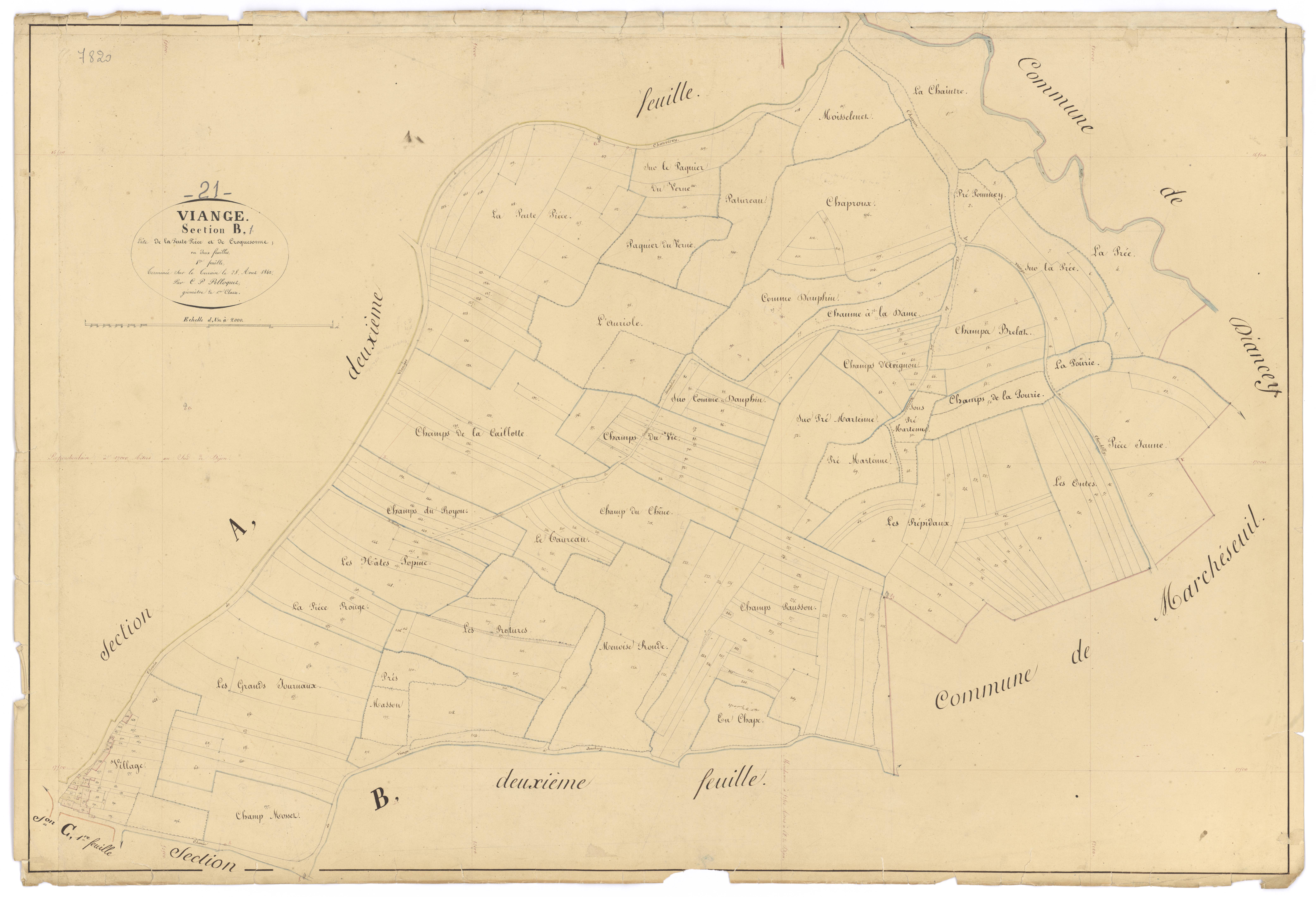 Vianges - Section B1 - 3 P PLAN 676/4