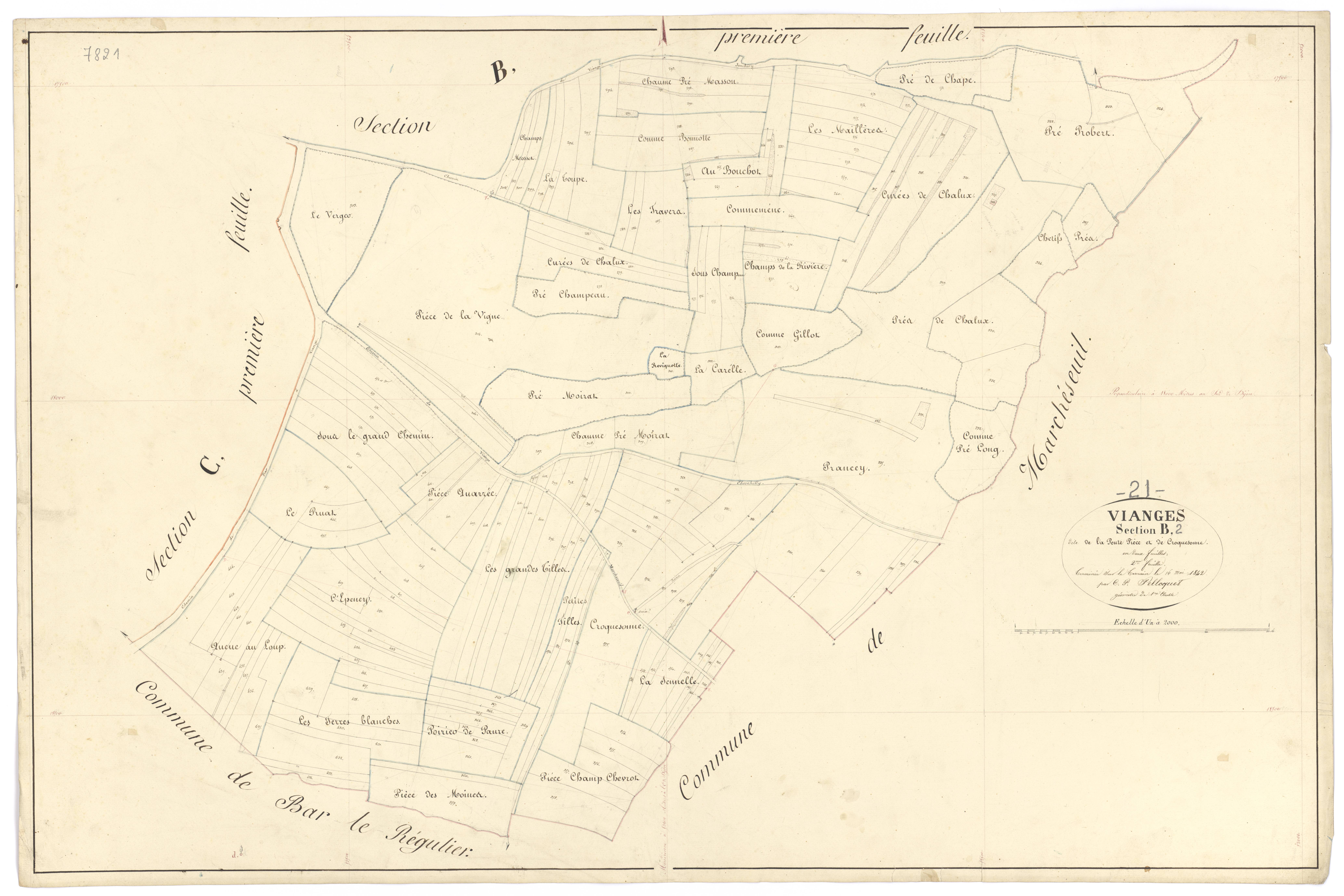 Vianges - Section B2 - 3 P PLAN 676/5