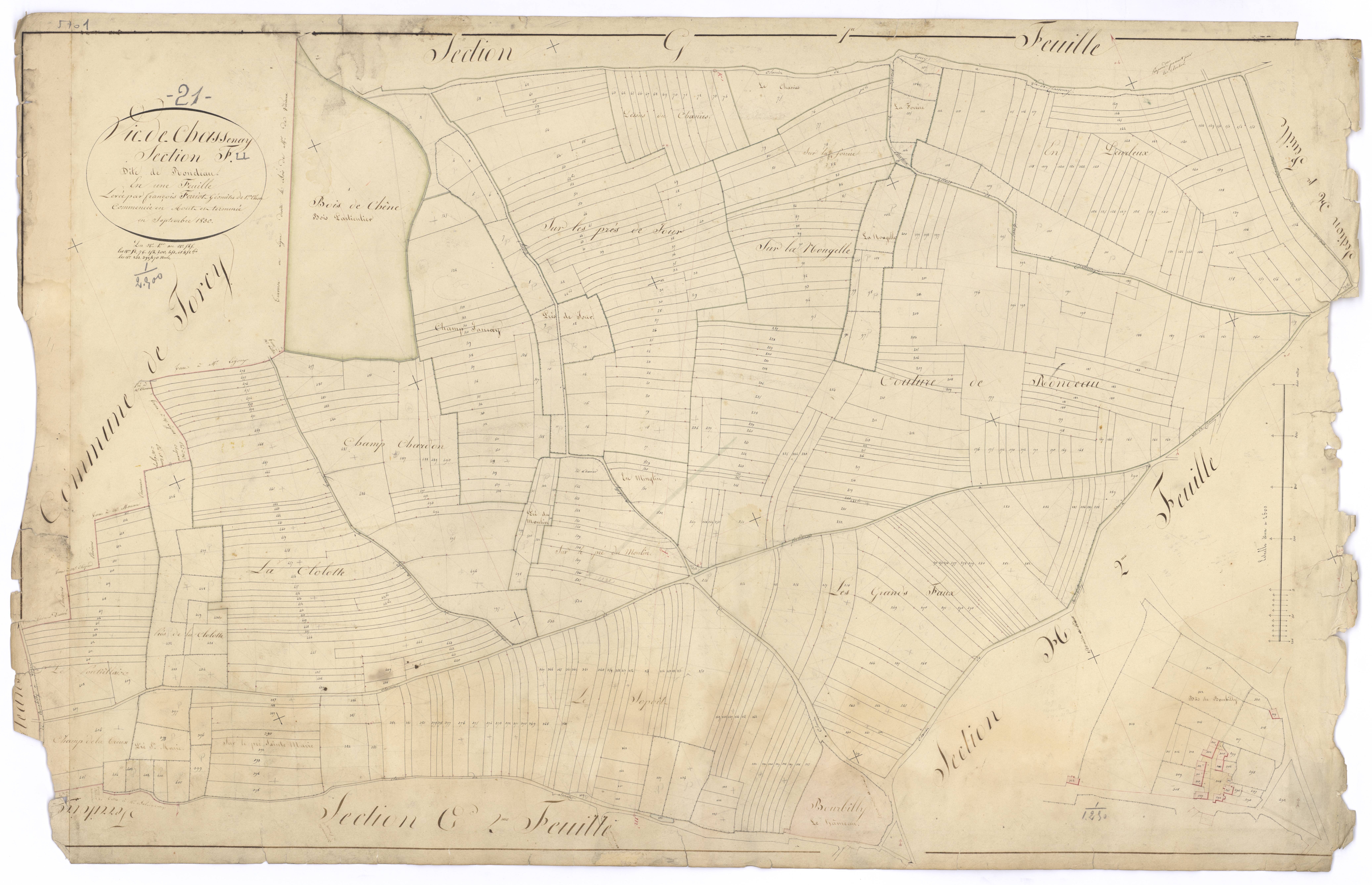 Vic-de-Chassenay - Section F - 3 P PLAN 677/15