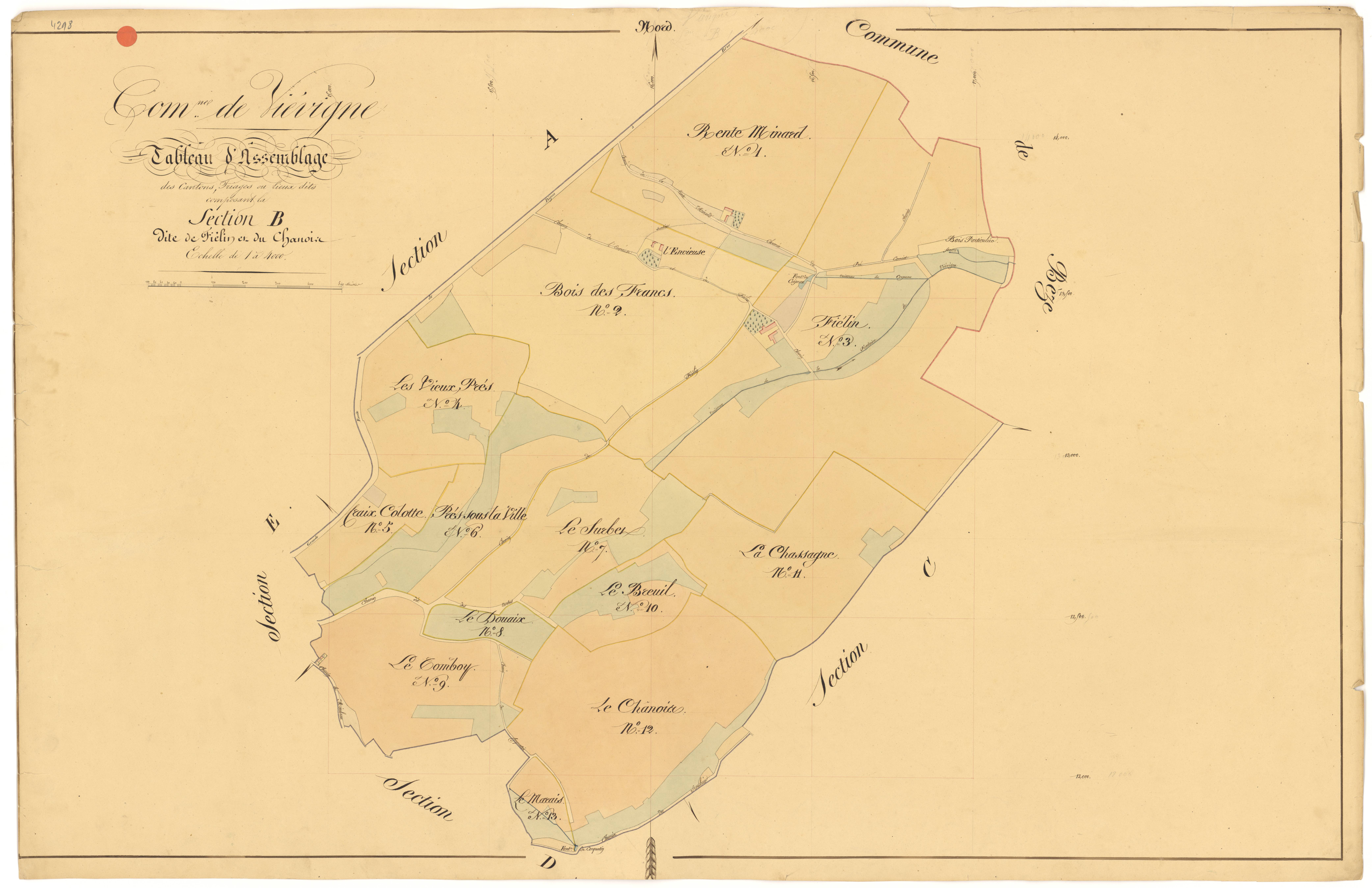 Viévigne - Section B (tableau d'assemblage) - 3 P PLAN 682/5