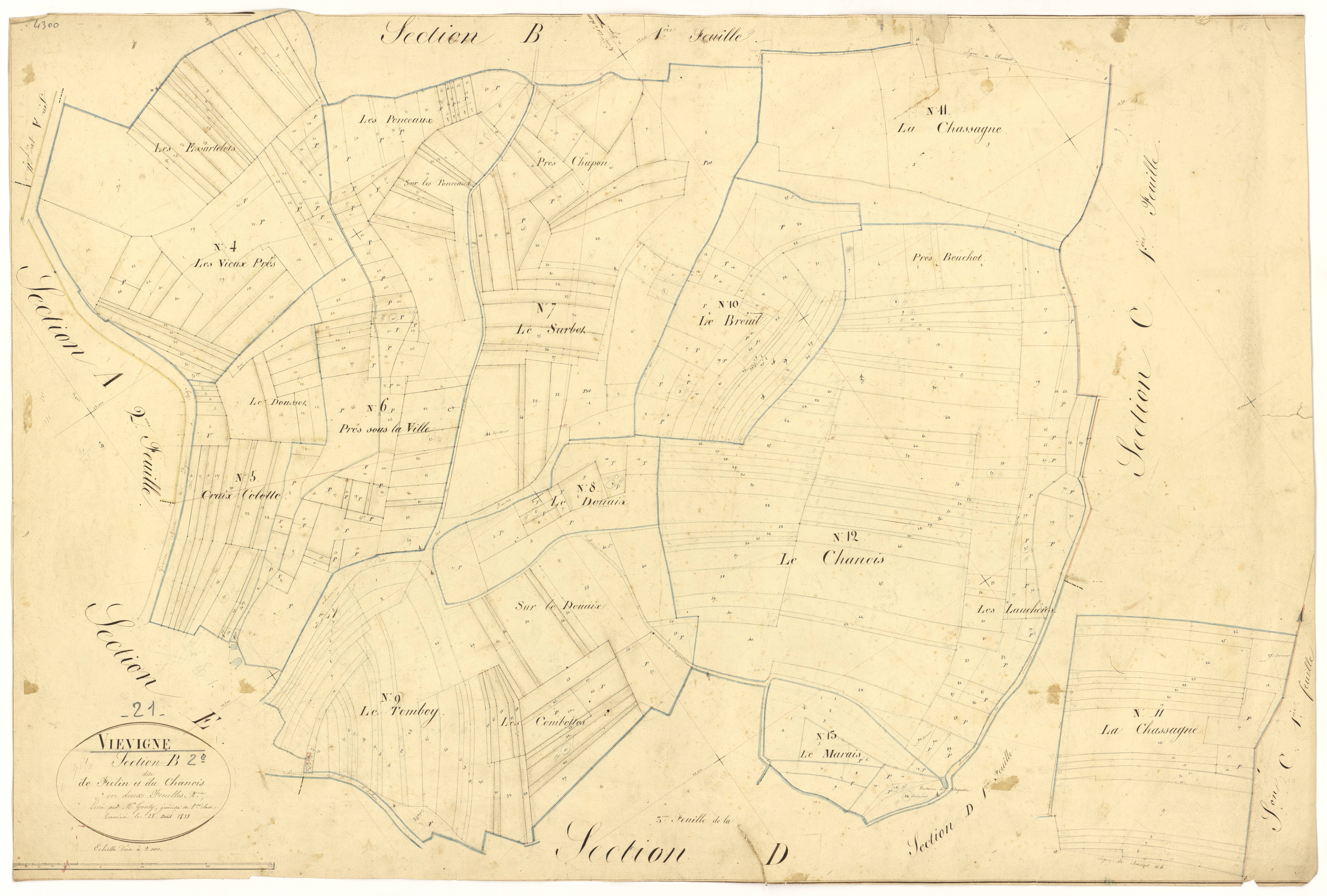 Viévigne - Section B2 - 3 P PLAN 682/7