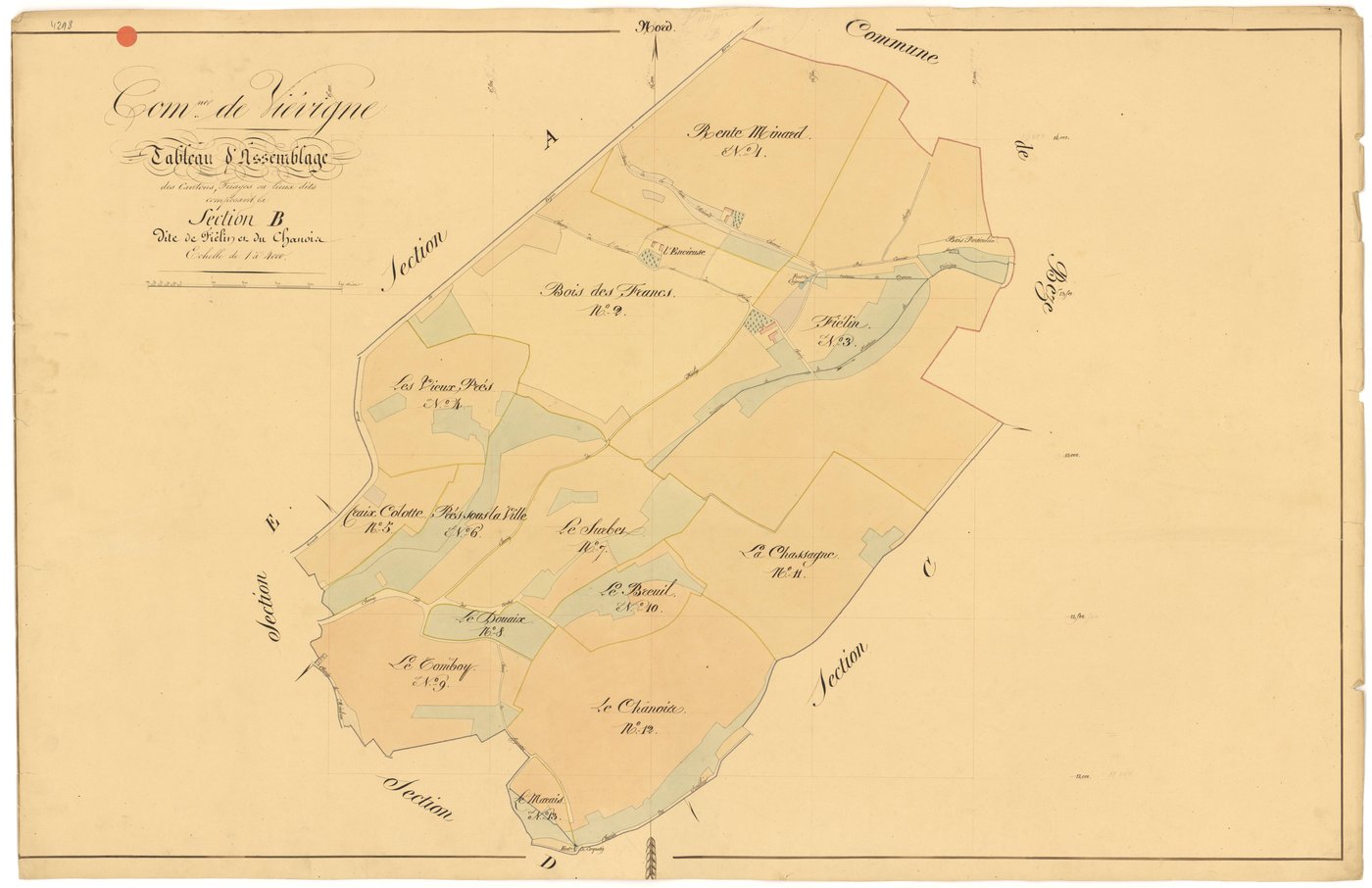 Viévigne - Section B (tableau d'assemblage) - 3 P PLAN 682/5