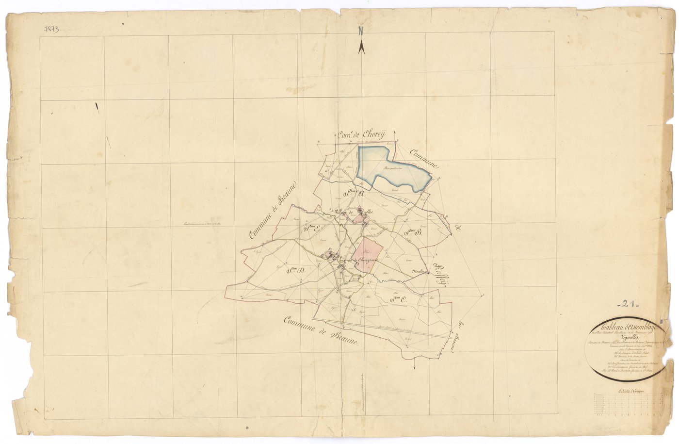 Vignoles - Tableau d'assemblage - 3 P PLAN 684/1
