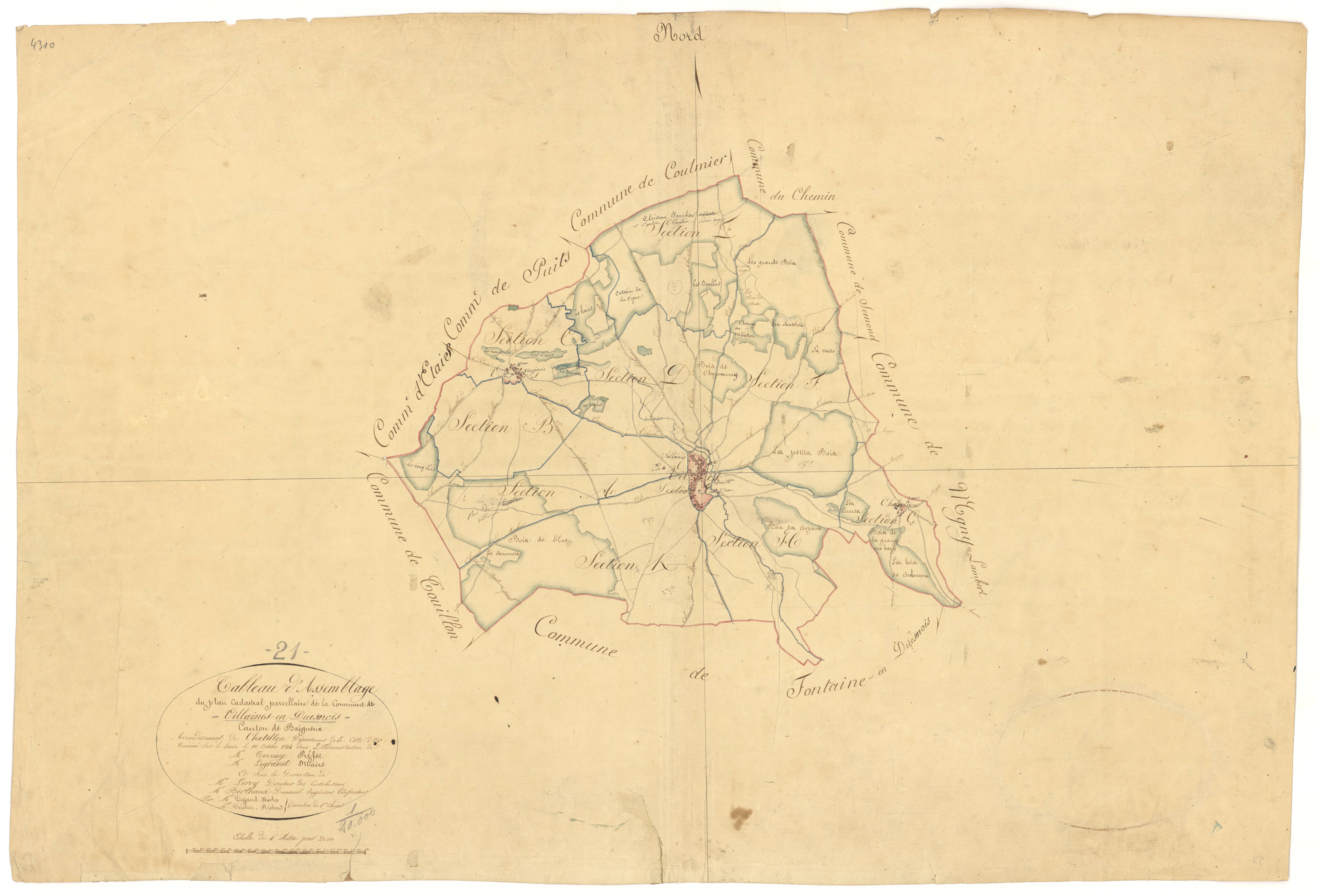 Villaines-en-Duesmois - Tableau d'assemblage - 3 P PLAN 685/1