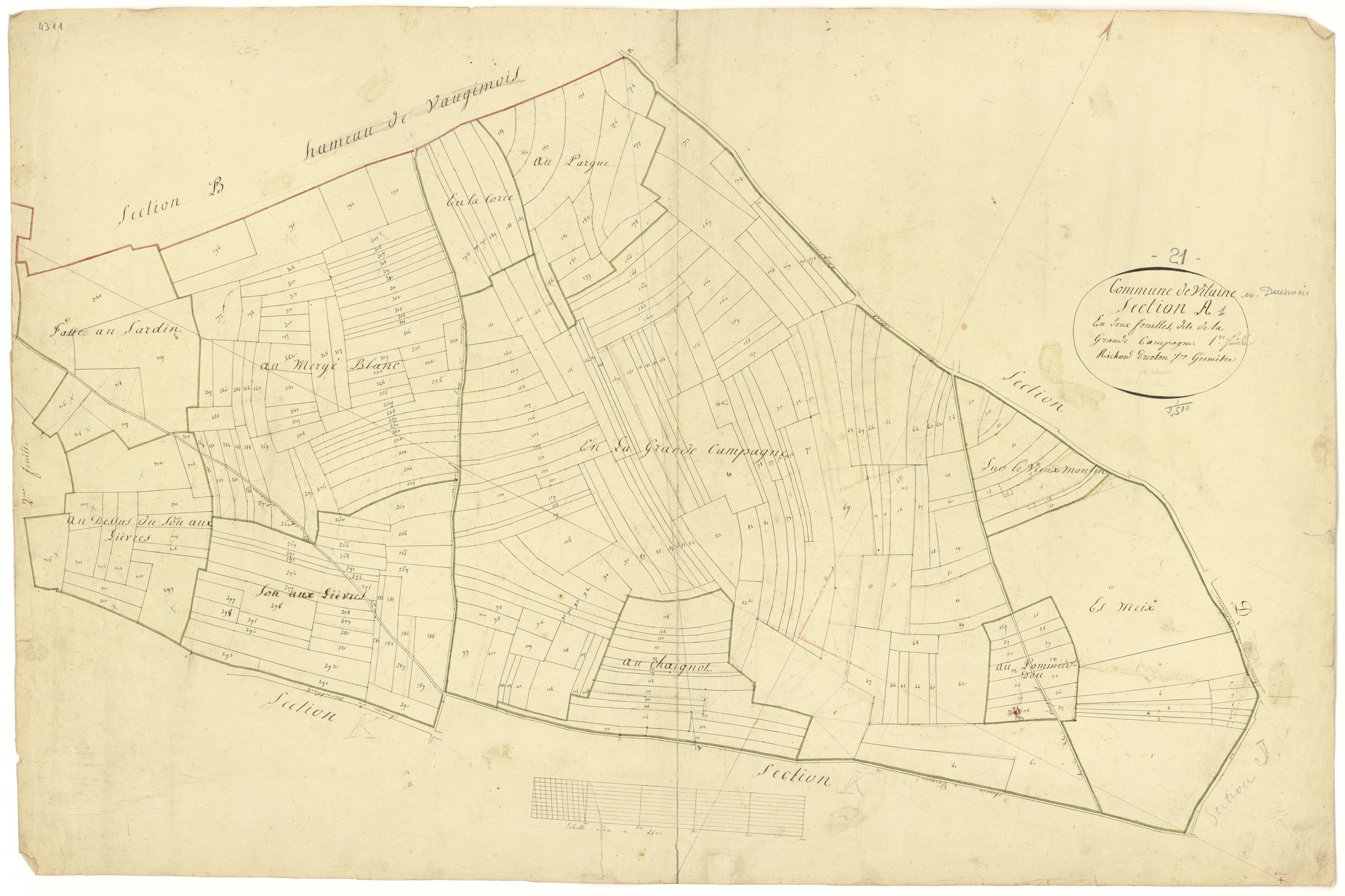 Villaines-en-Duesmois - Section A1 - 3 P PLAN 685/2