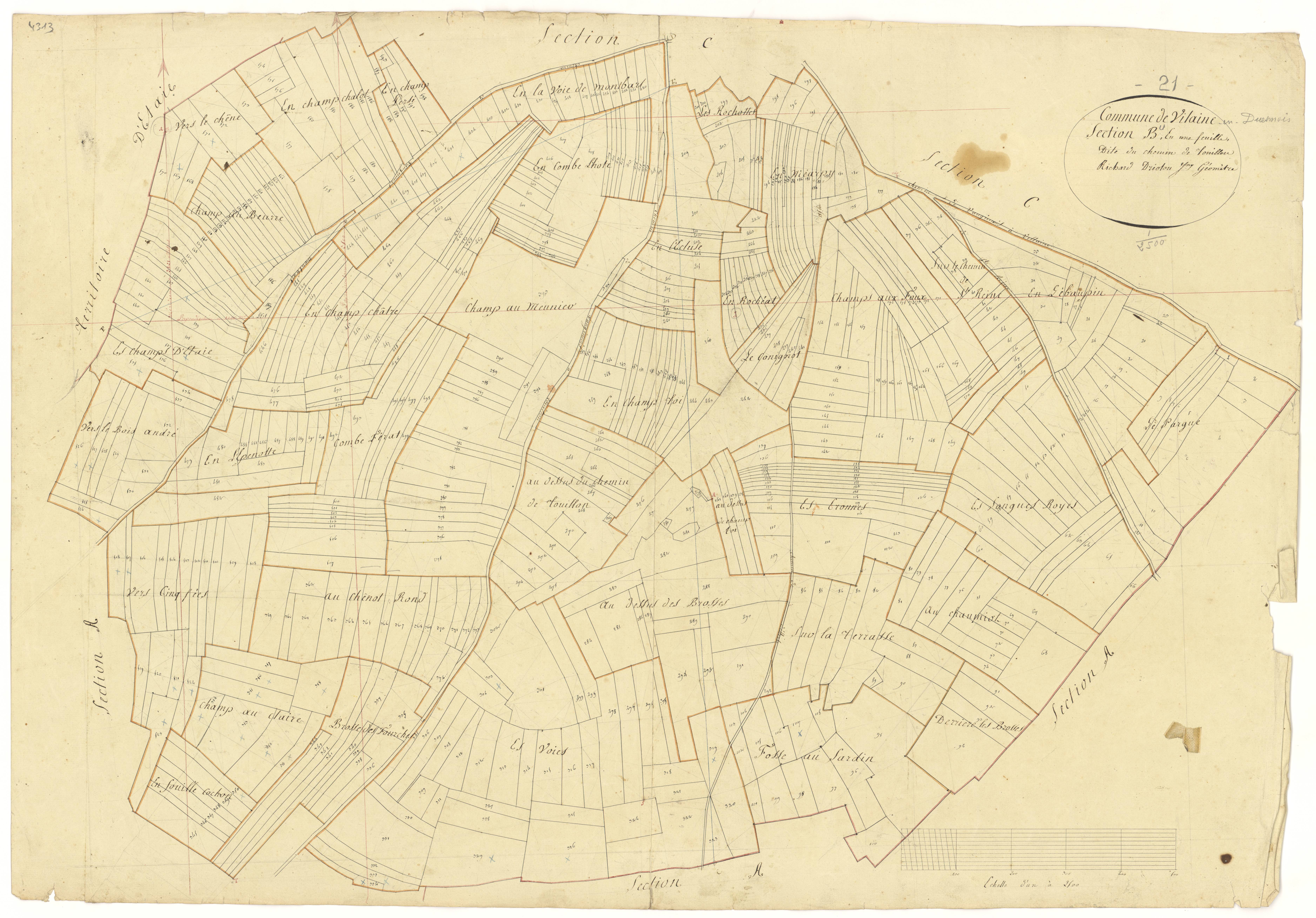 Villaines-en-Duesmois - Section B - 3 P PLAN 685/4