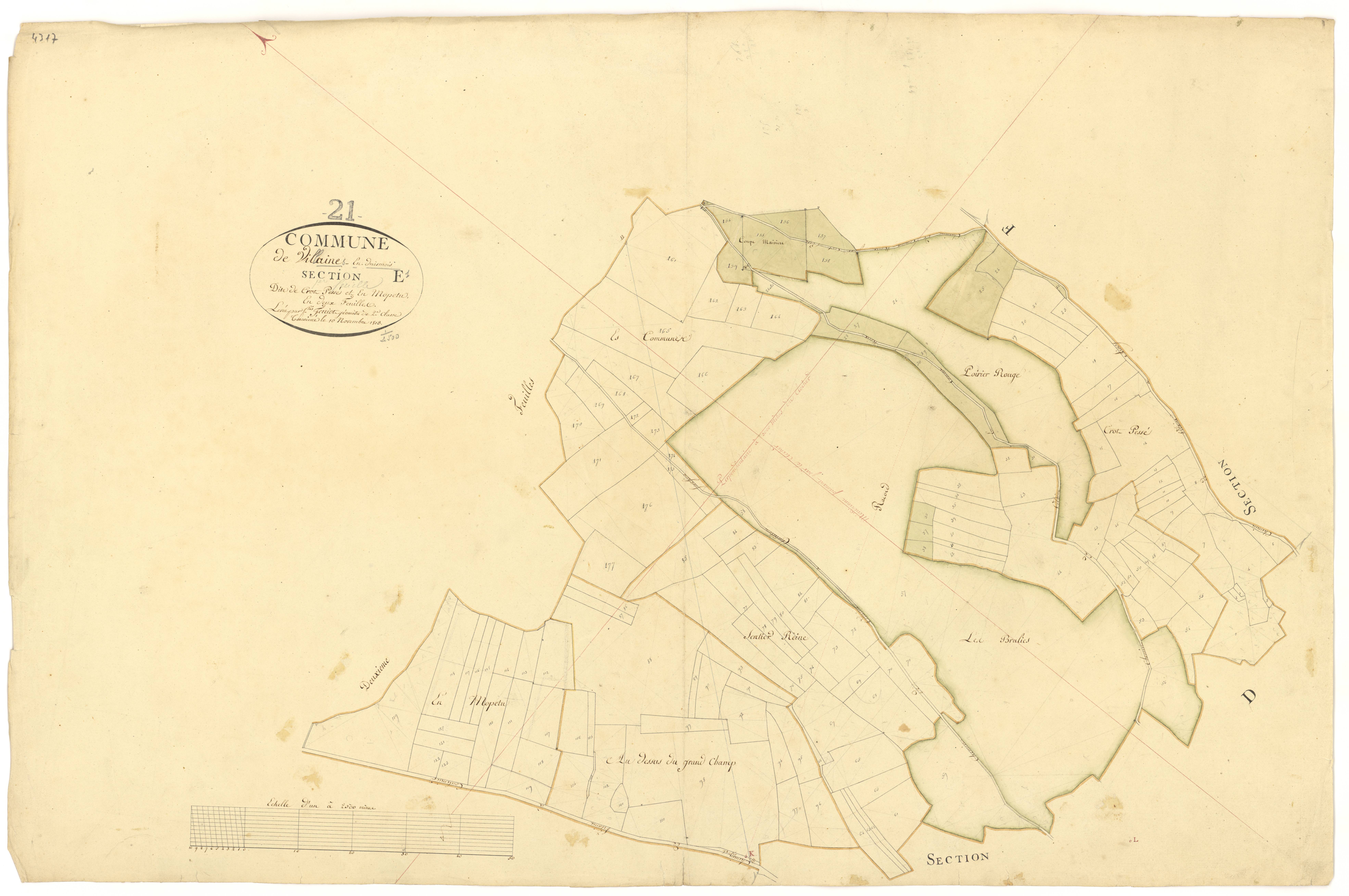 Villaines-en-Duesmois - Section E1 - 3 P PLAN 685/8
