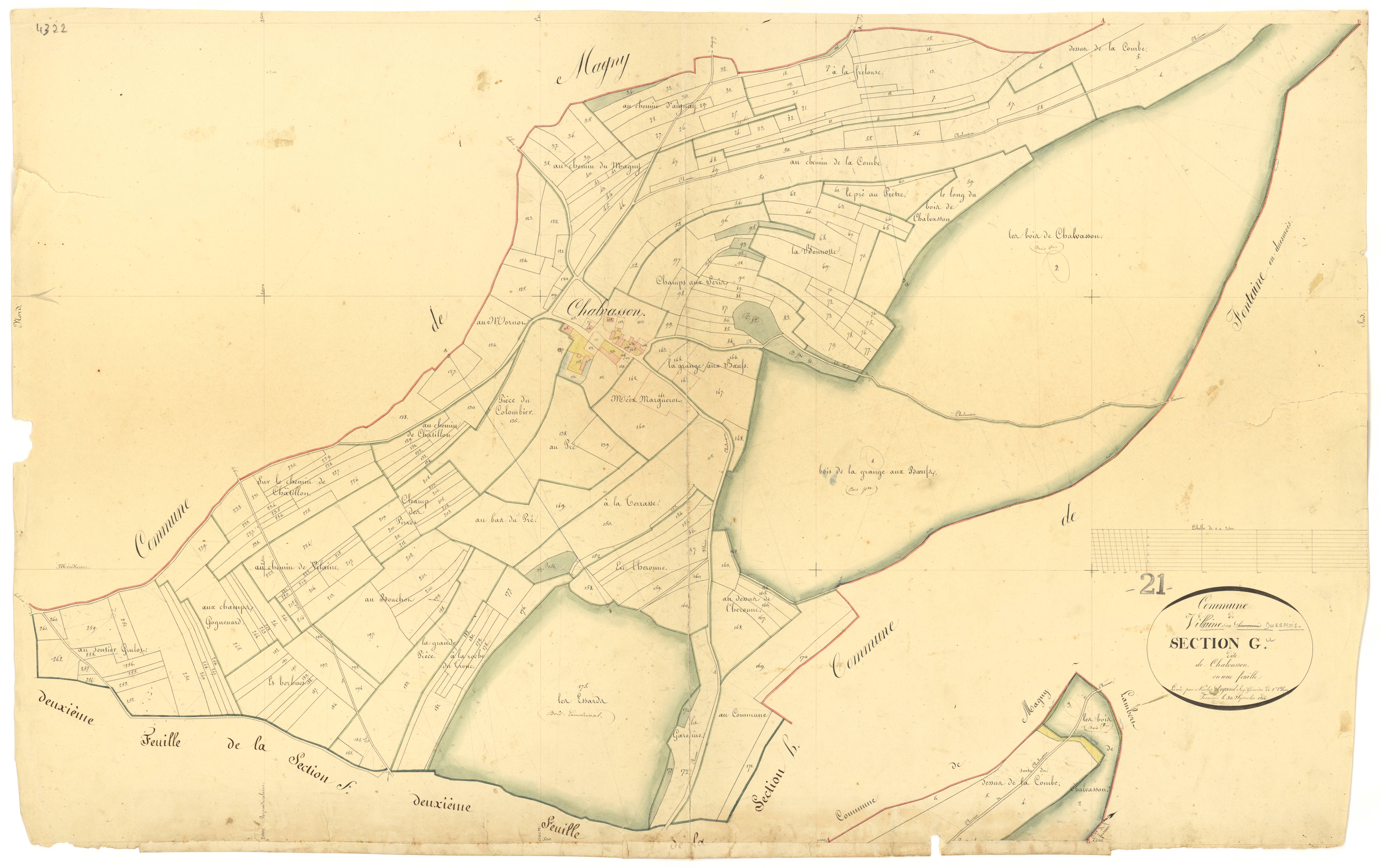 Villaines-en-Duesmois - Section G - 3 P PLAN 685/13