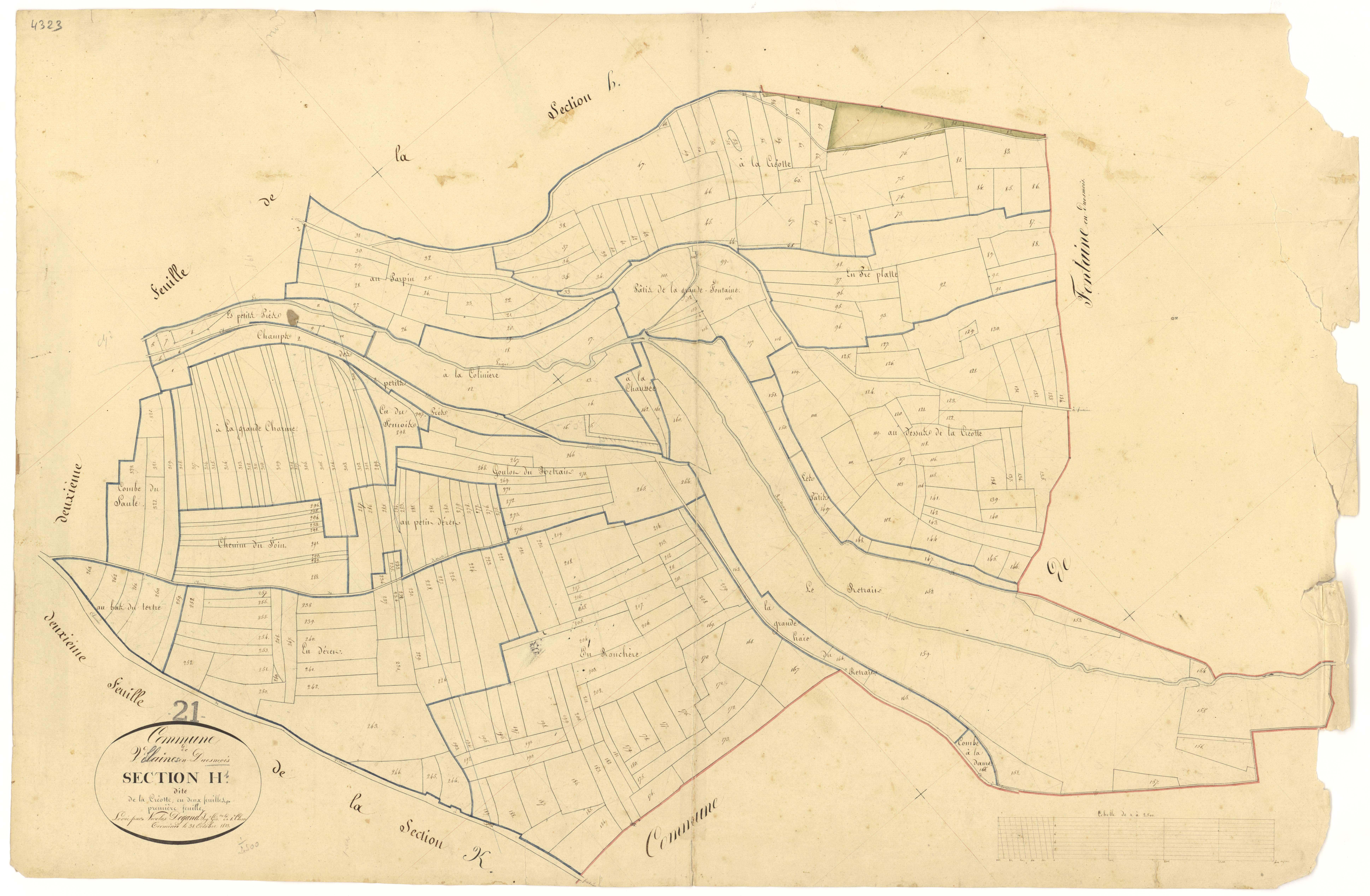 Villaines-en-Duesmois - Section H1 - 3 P PLAN 685/14