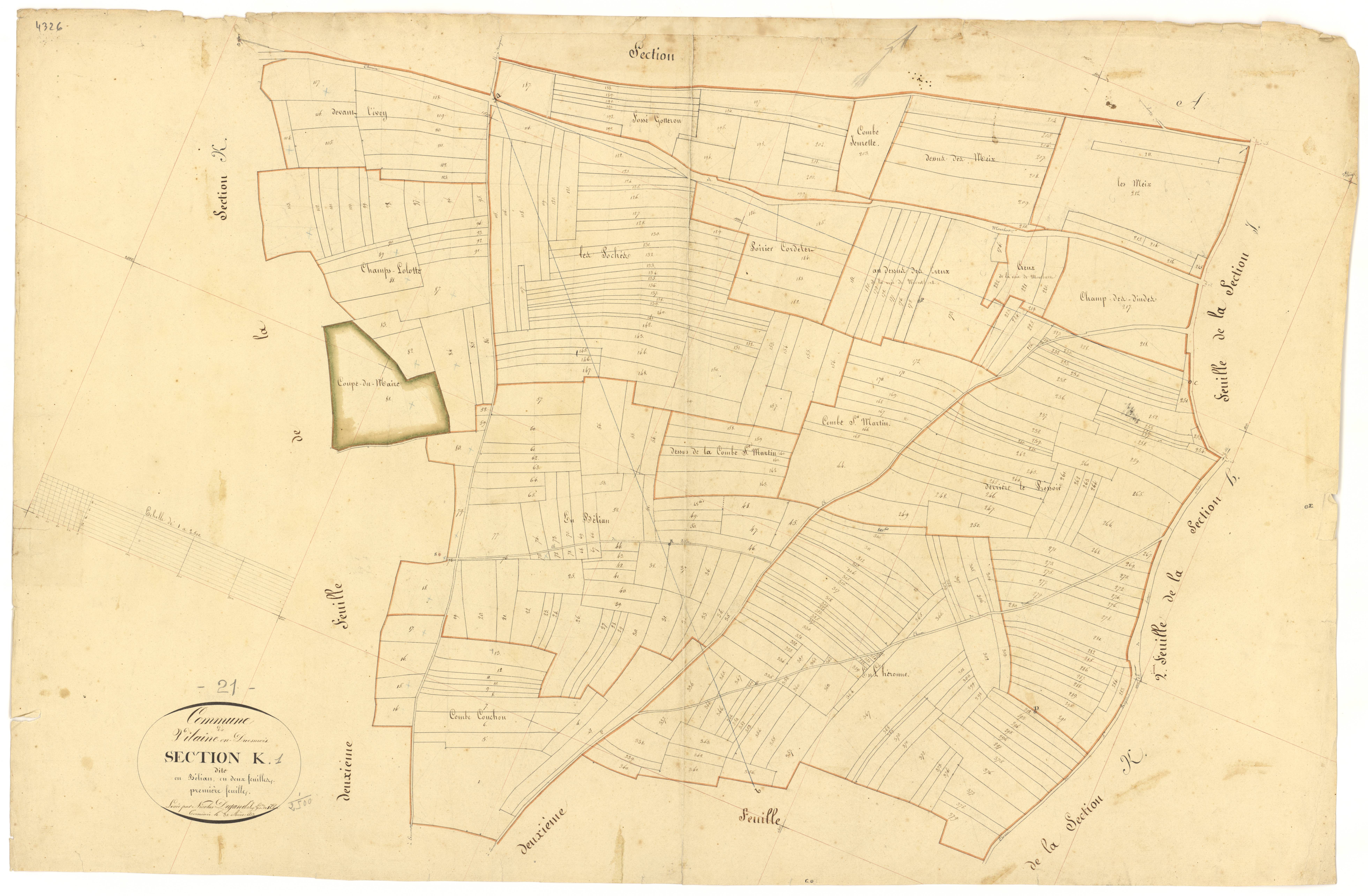 Villaines-en-Duesmois - Section K1 - 3 P PLAN 685/17