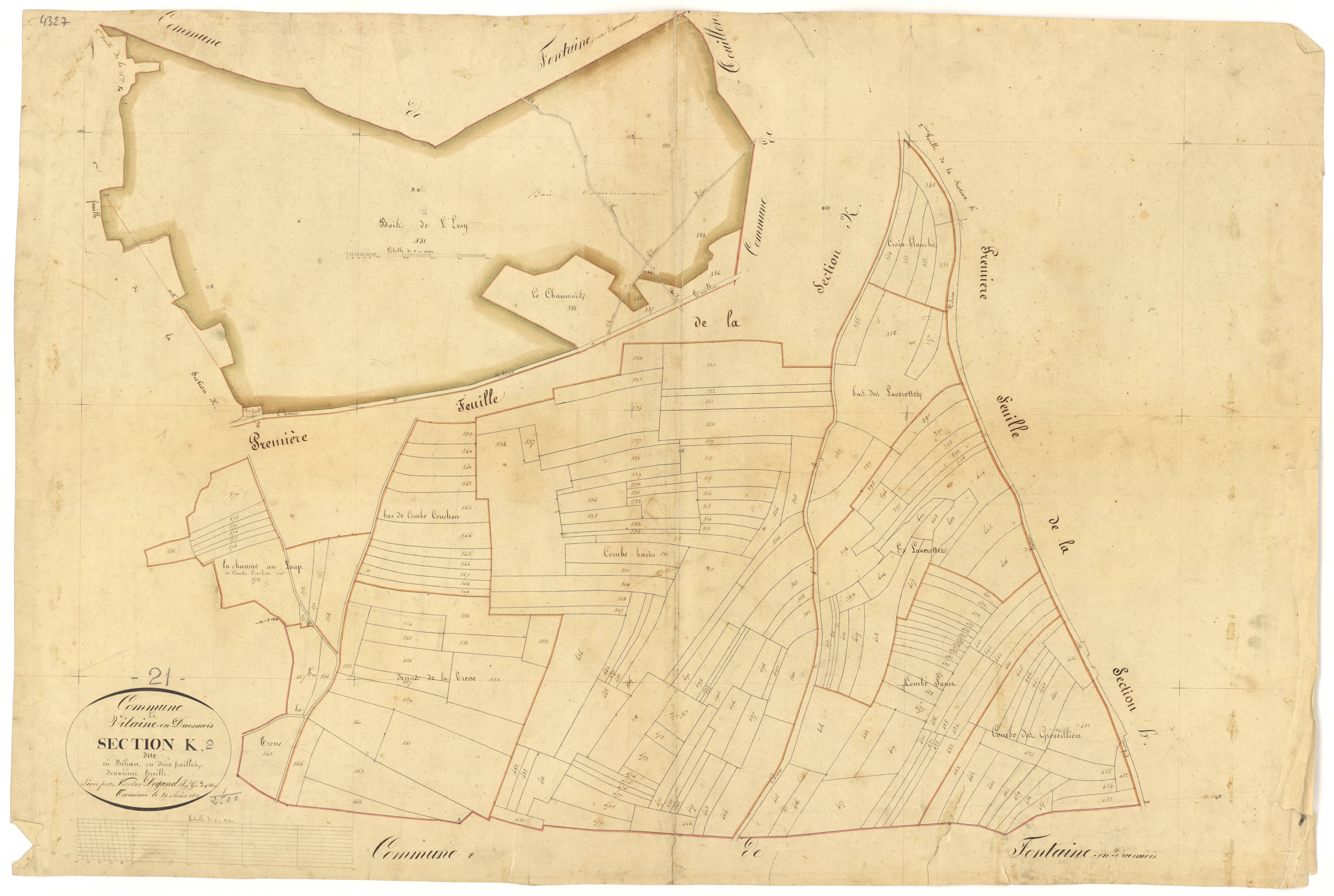Villaines-en-Duesmois - Section K2 - 3 P PLAN 685/18