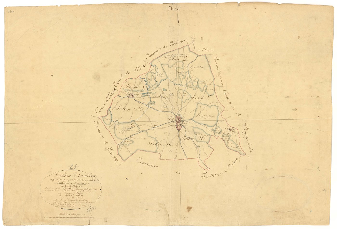 Villaines-en-Duesmois - Tableau d'assemblage - 3 P PLAN 685/1