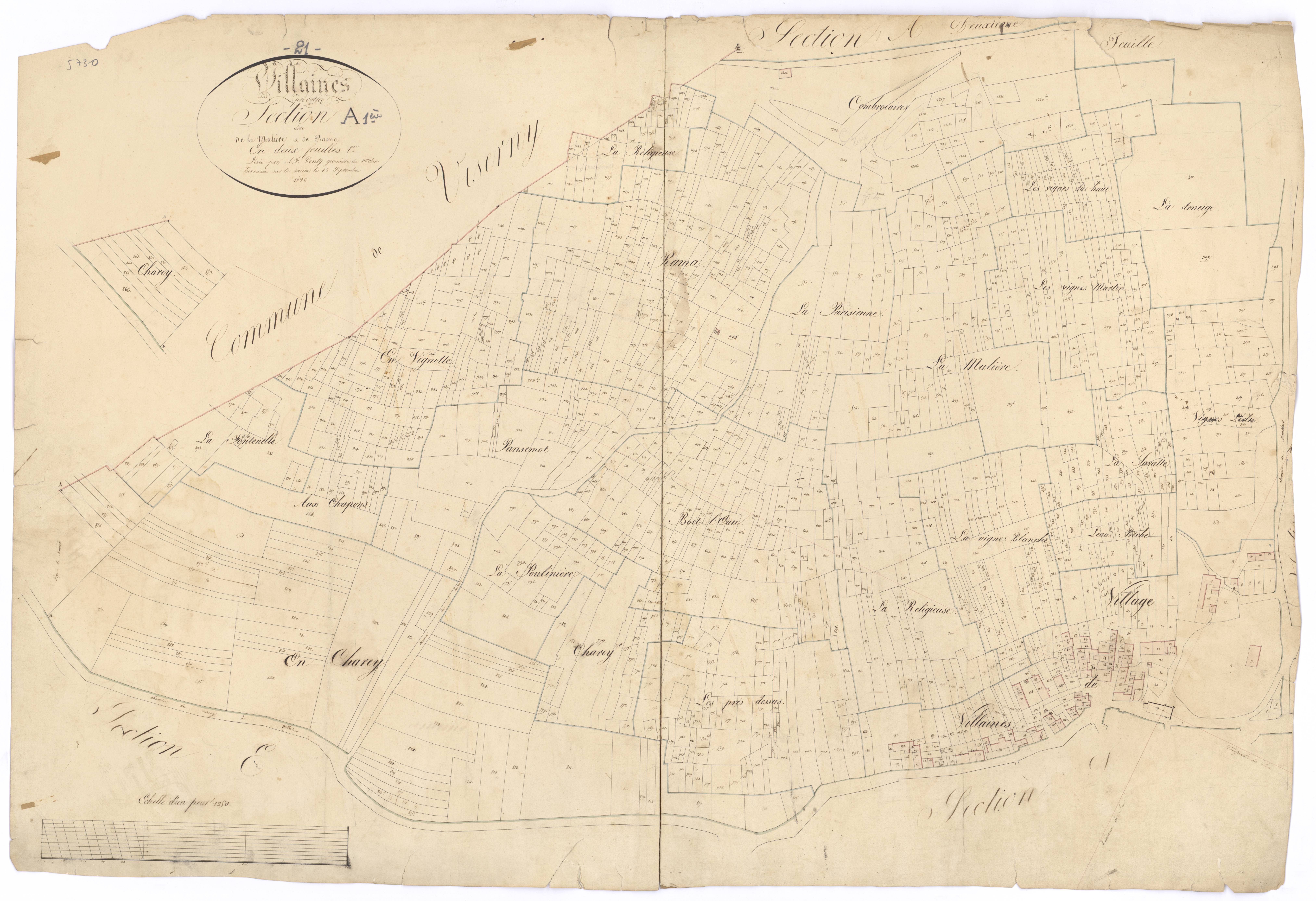 Villaines-les-Prévôtes - Section A1 - 3 P PLAN 686/2