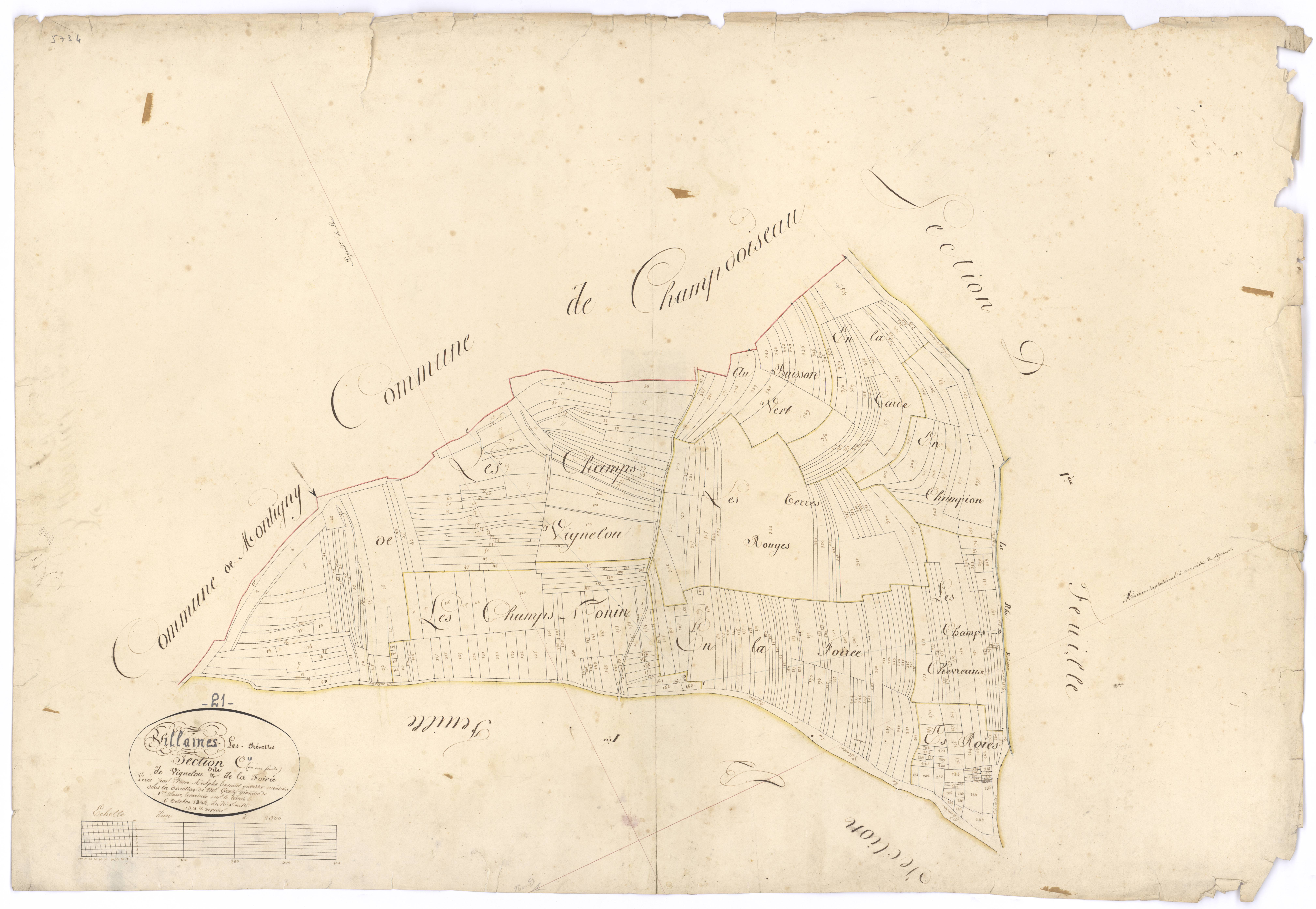 Villaines-les-Prévôtes - Section C - 3 P PLAN 686/6