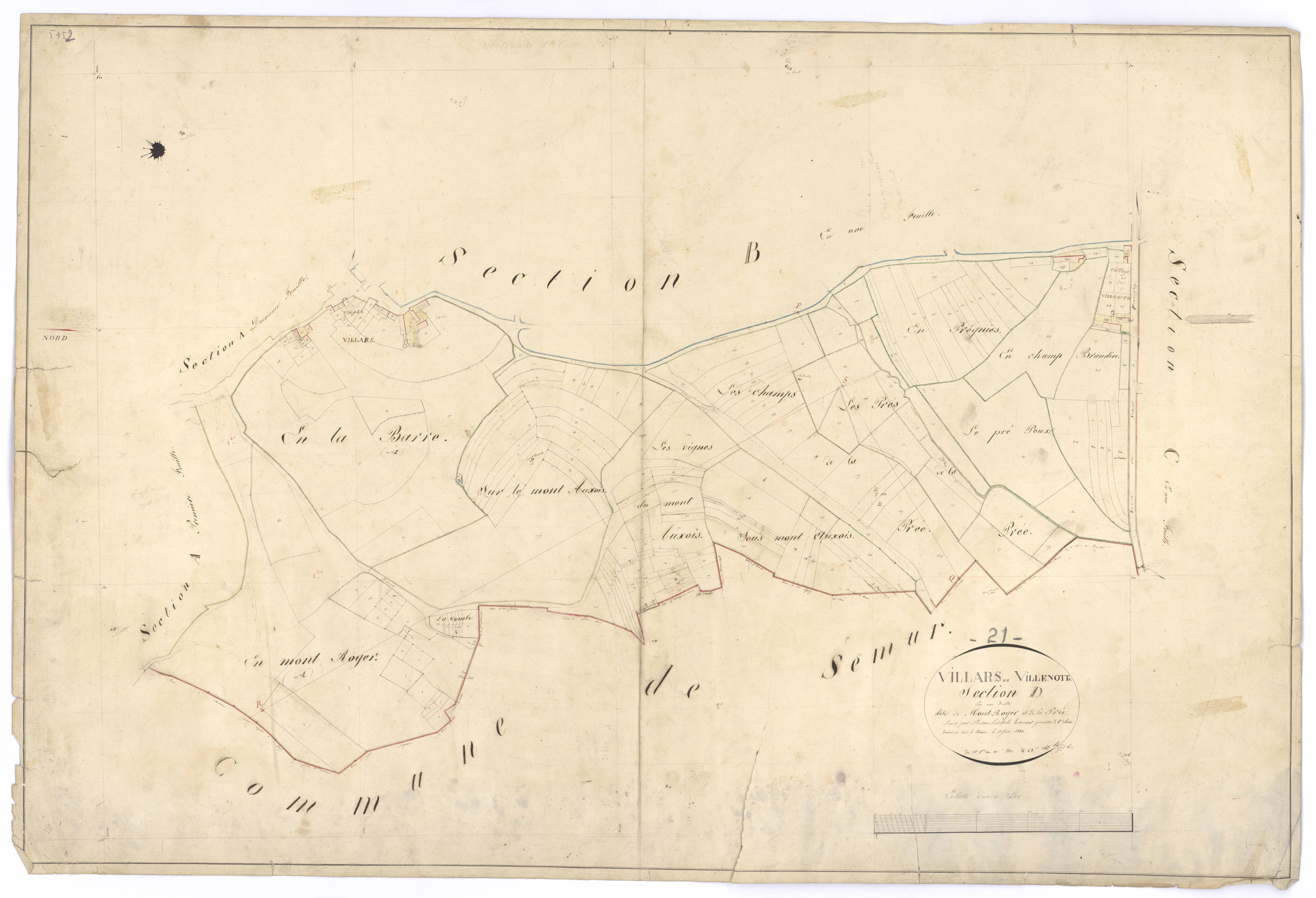 Villars-et-Villenotte - Section D - 3 P PLAN 688/6