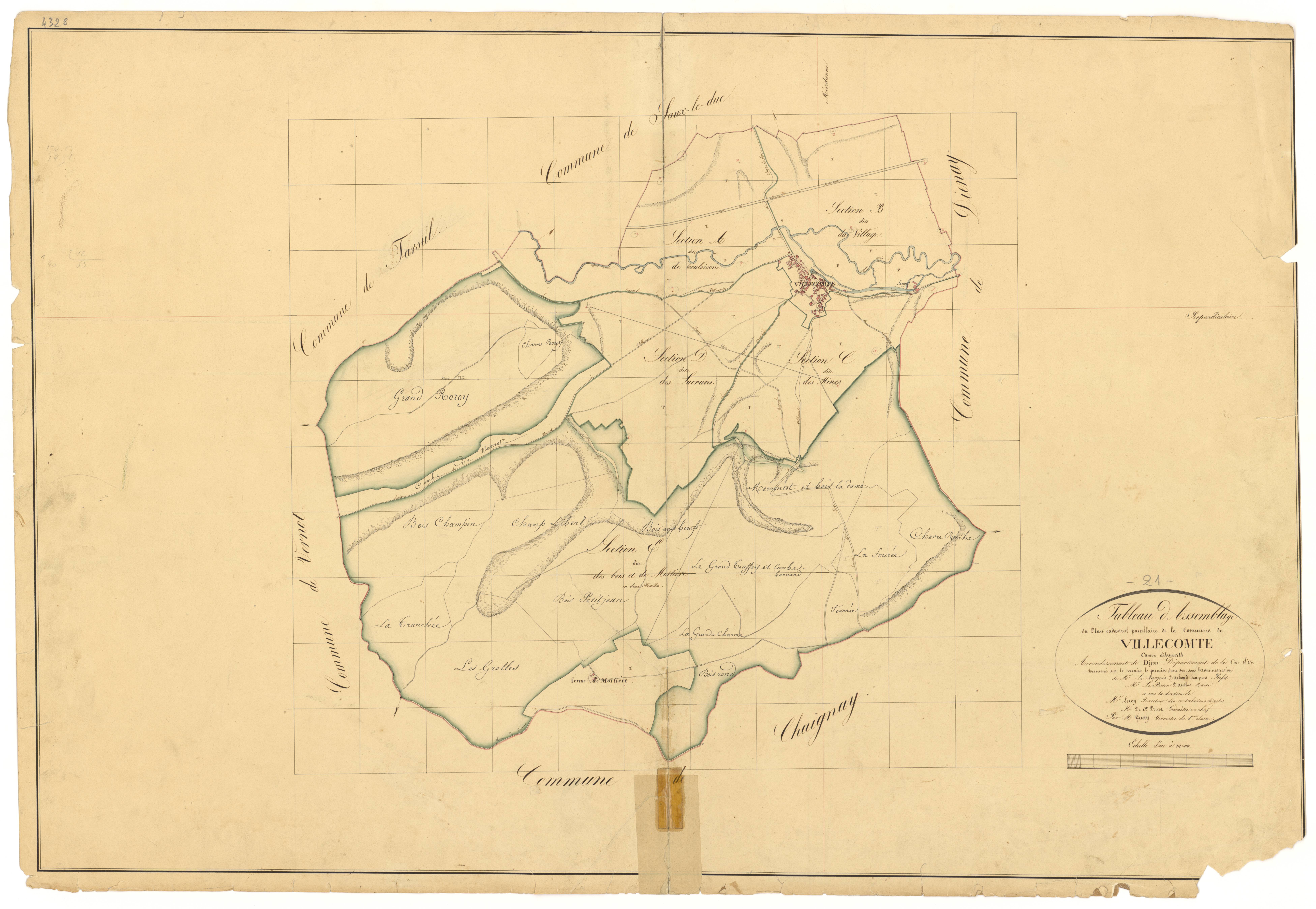 Villecomte - Tableau d'assemblage - 3 P PLAN 692/1