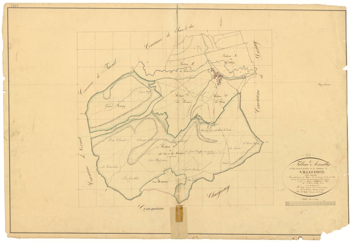 Villecomte - Tableau d'assemblage - 3 P PLAN 692/1