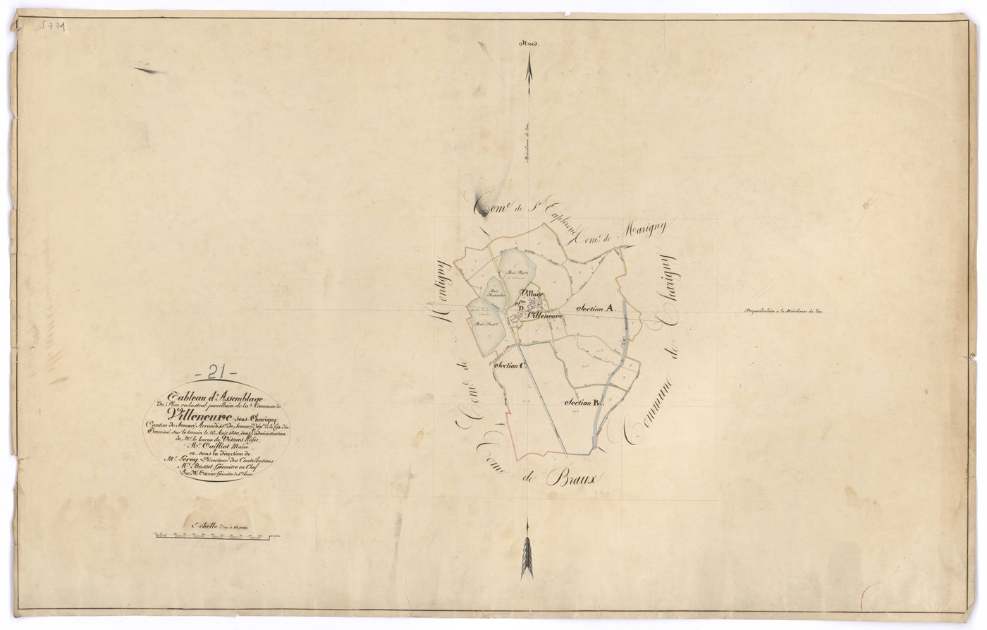 Villeneuve-sous-Charigny - Tableau d'assemblage - 3 P PLAN 696/1