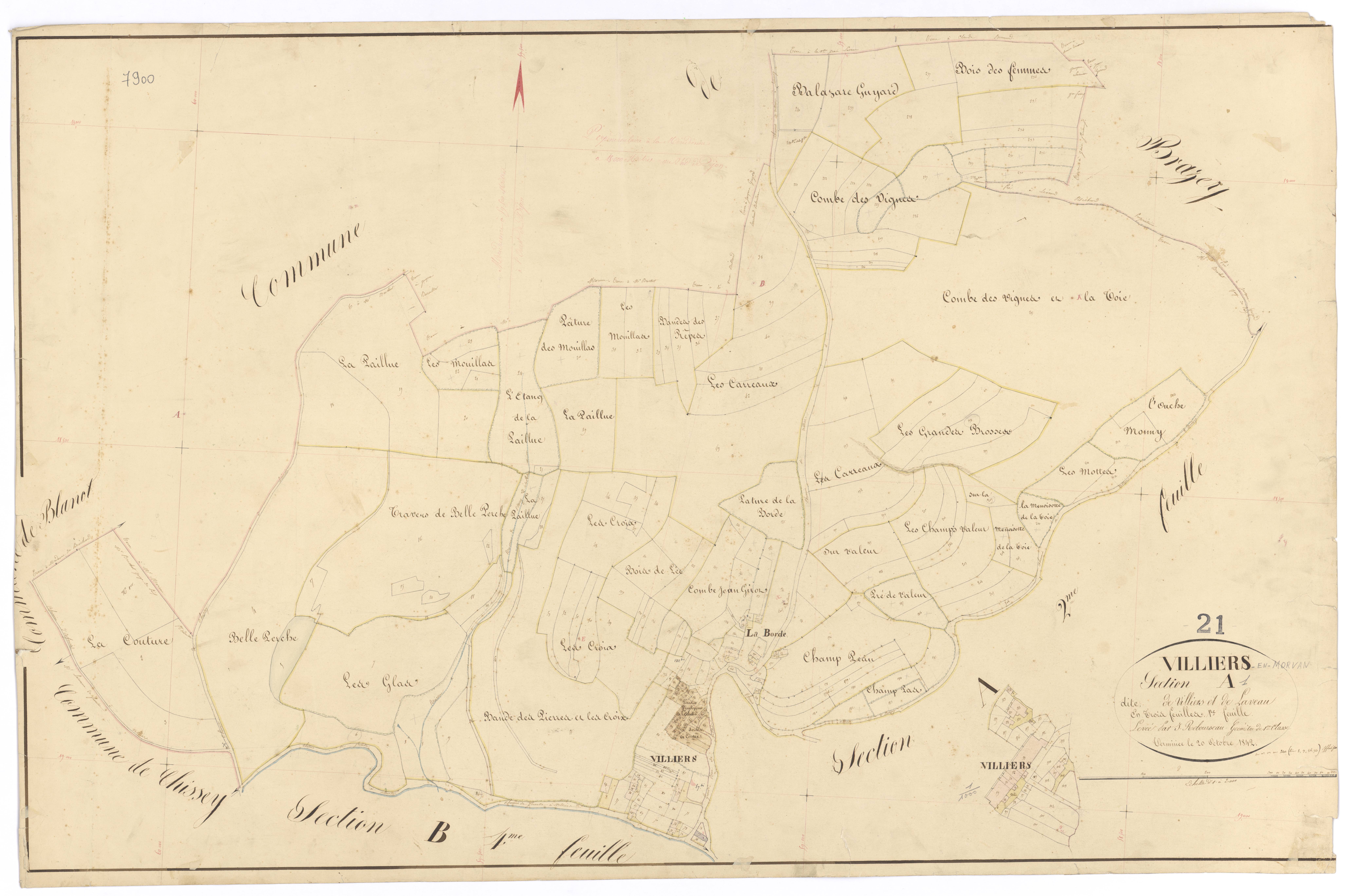 Villiers-en-Morvan - Section A1 - 3 P PLAN 703/2