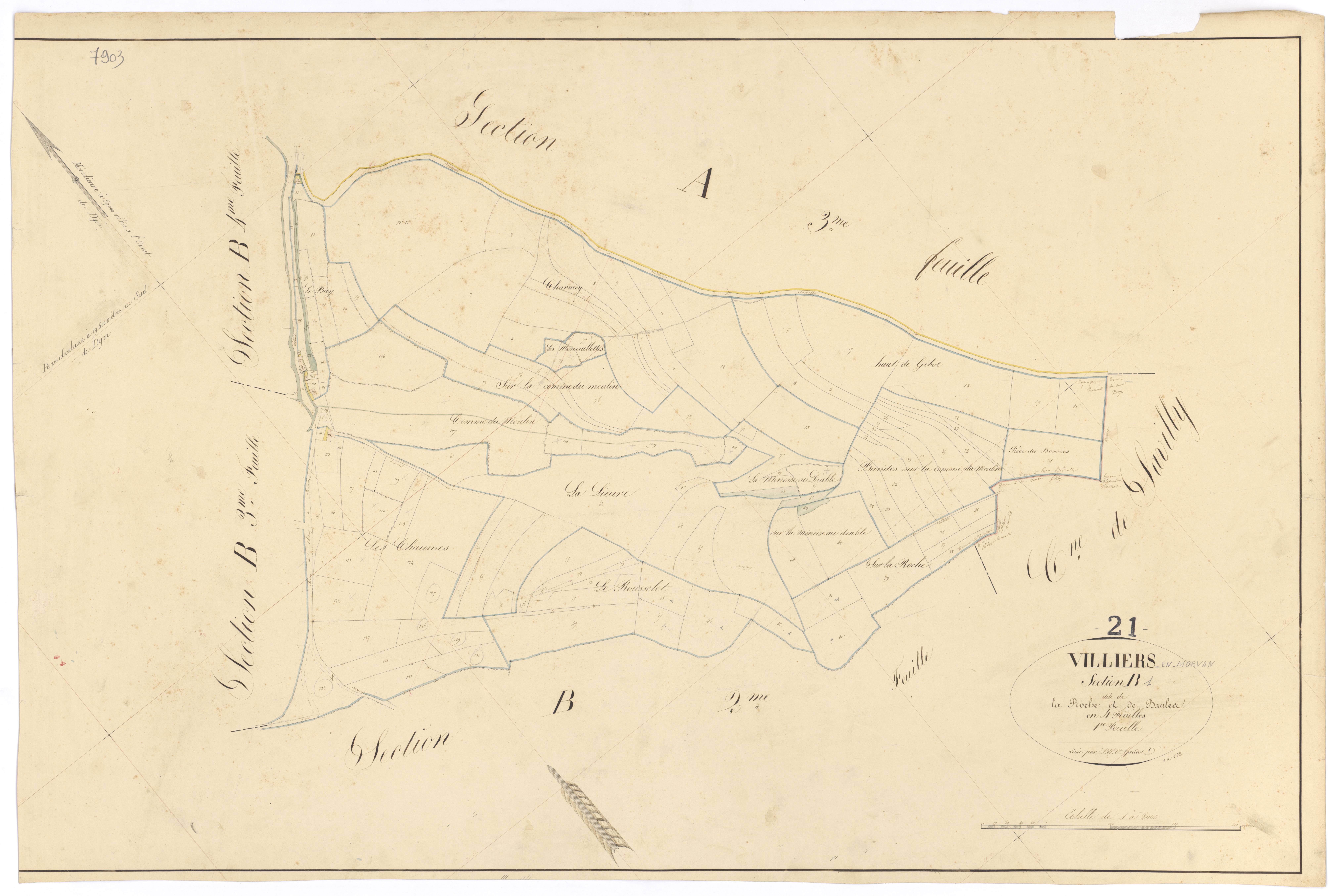 Villiers-en-Morvan - Section B1 - 3 P PLAN 703/5