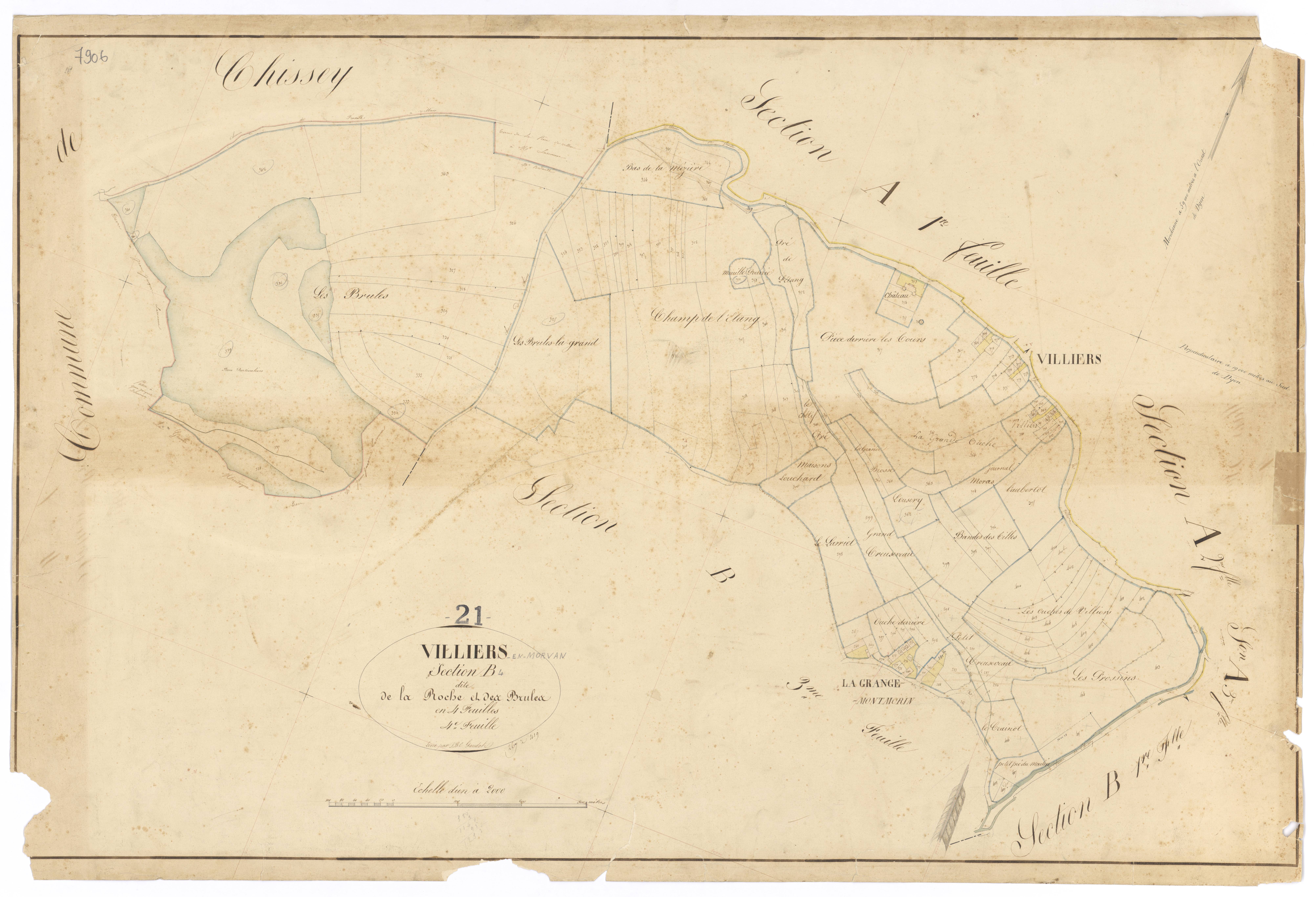 Villiers-en-Morvan - Section B4 - 3 P PLAN 703/8
