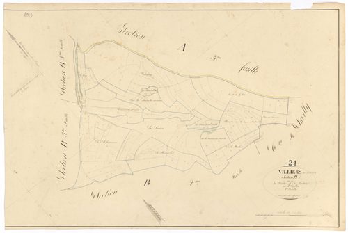 Villiers-en-Morvan - Section B1 - 3 P PLAN 703/5