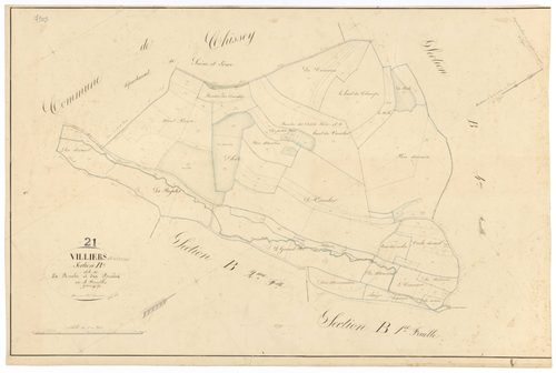 Villiers-en-Morvan - Section B3 - 3 P PLAN 703/7