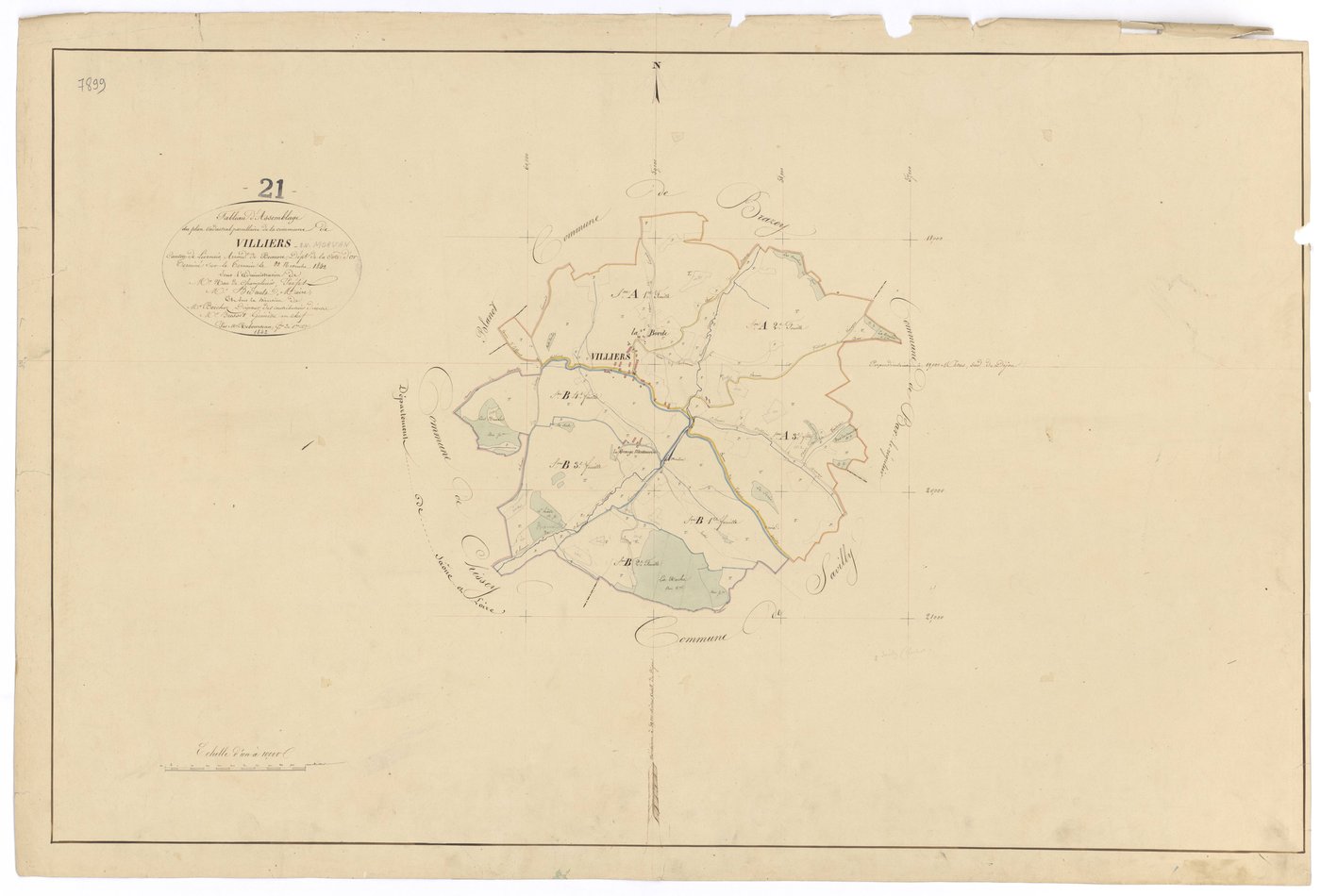 Villiers-en-Morvan - Tableau d'assemblage - 3 P PLAN 703/1