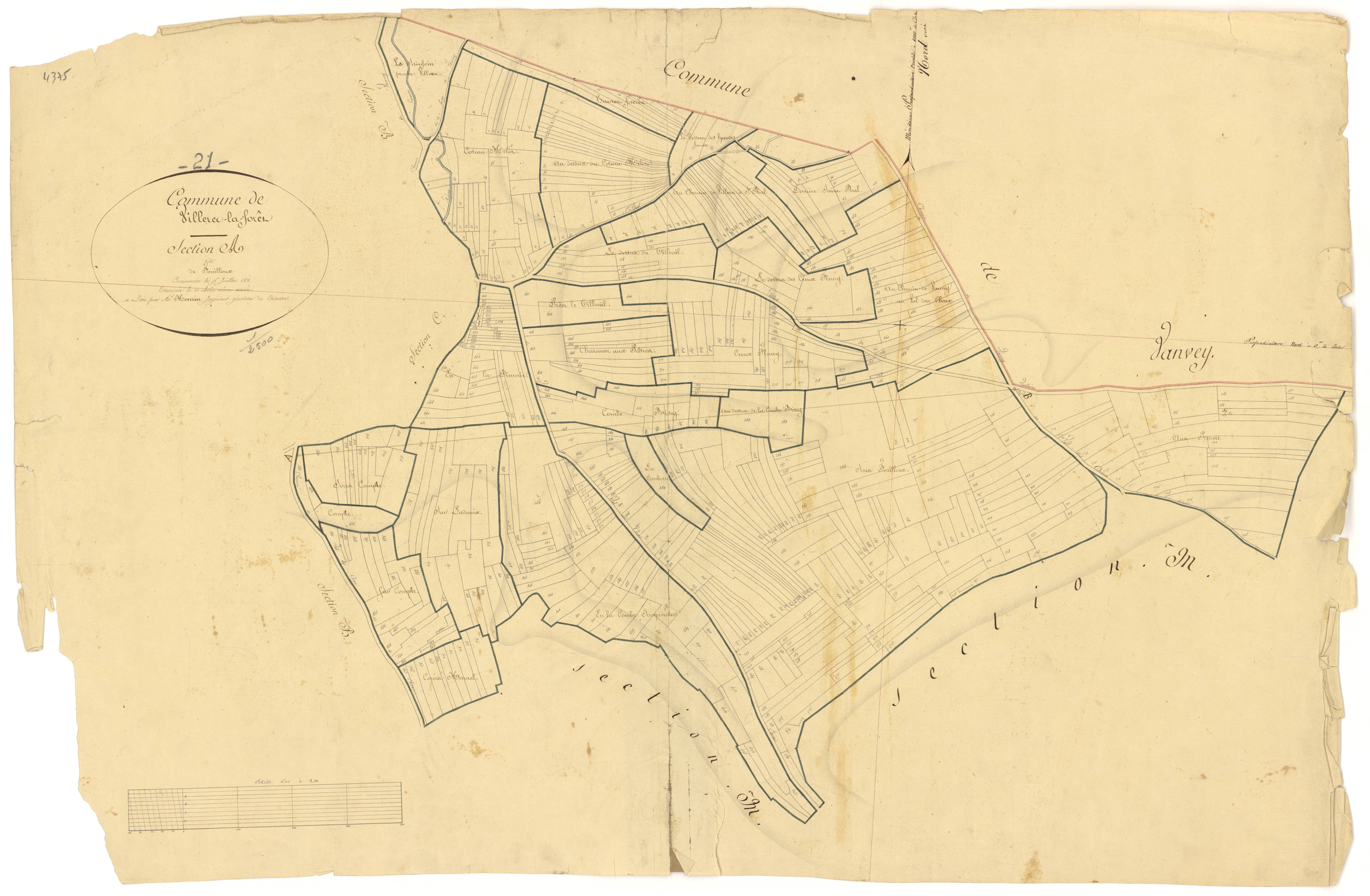Villiers-le-Duc - Section A - 3 P PLAN 704/2