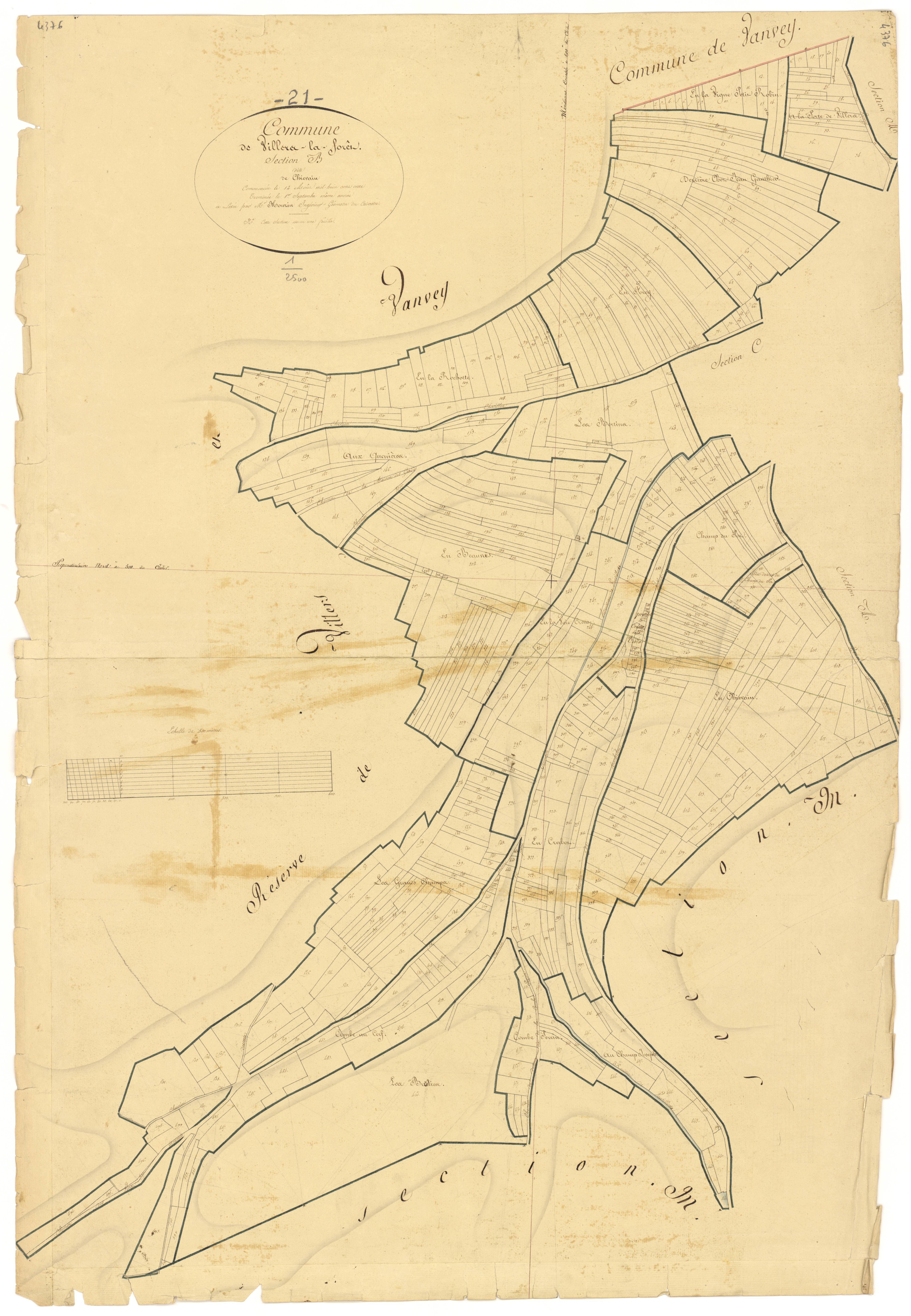 Villiers-le-Duc - Section B - 3 P PLAN 704/3