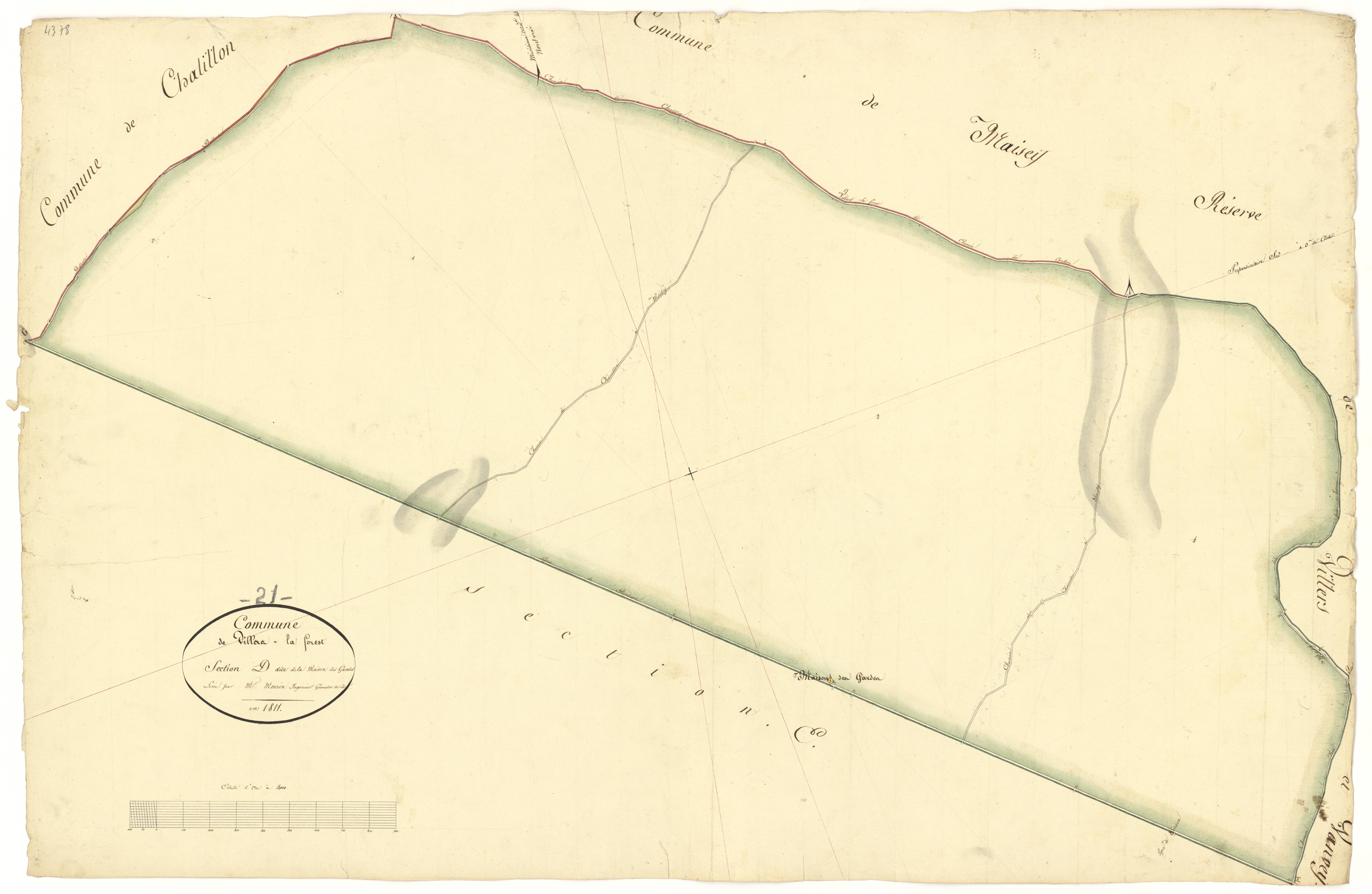 Villiers-le-Duc - Section D - 3 P PLAN 704/5