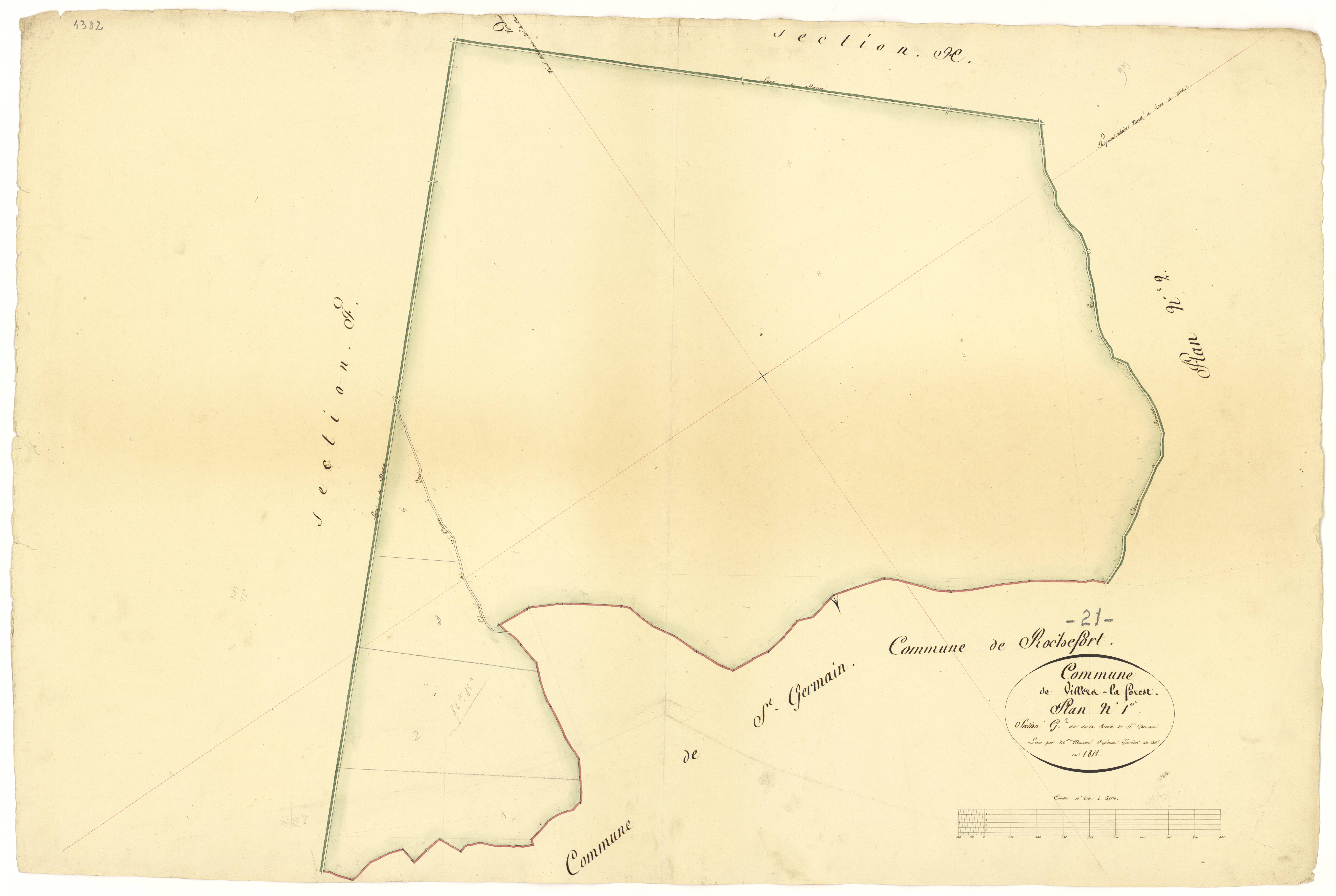 Villiers-le-Duc - Section G1 - 3 P PLAN 704/9