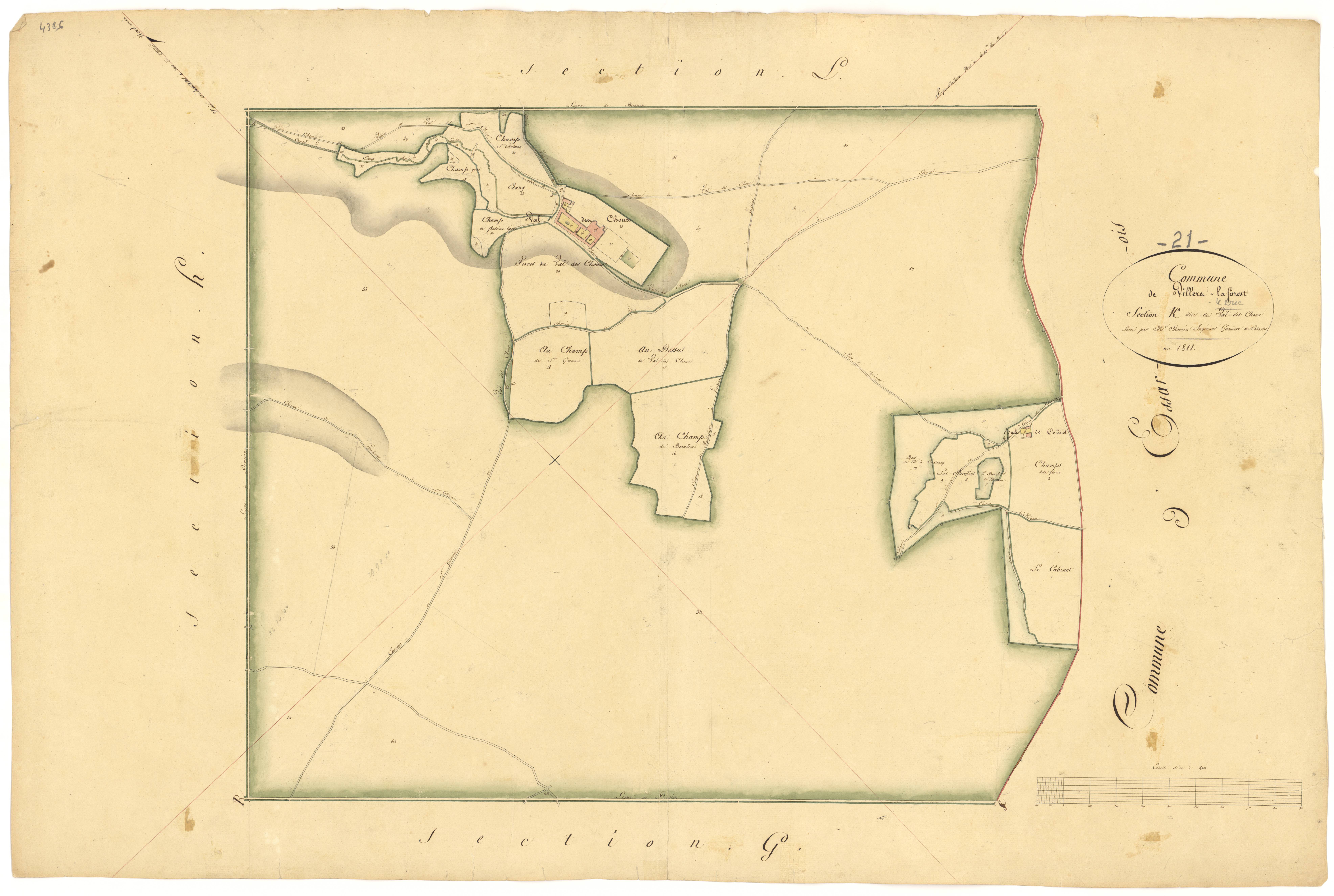 Villiers-le-Duc - Section K - 3 P PLAN 704/13