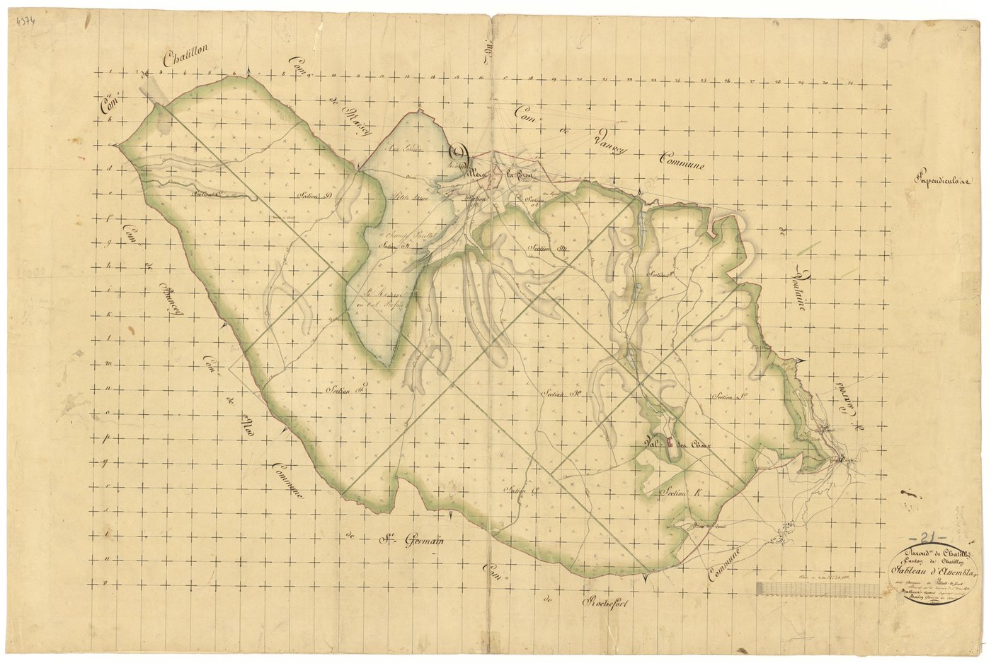 Villiers-le-Duc - Tableau d'assemblage - 3 P PLAN 704/1