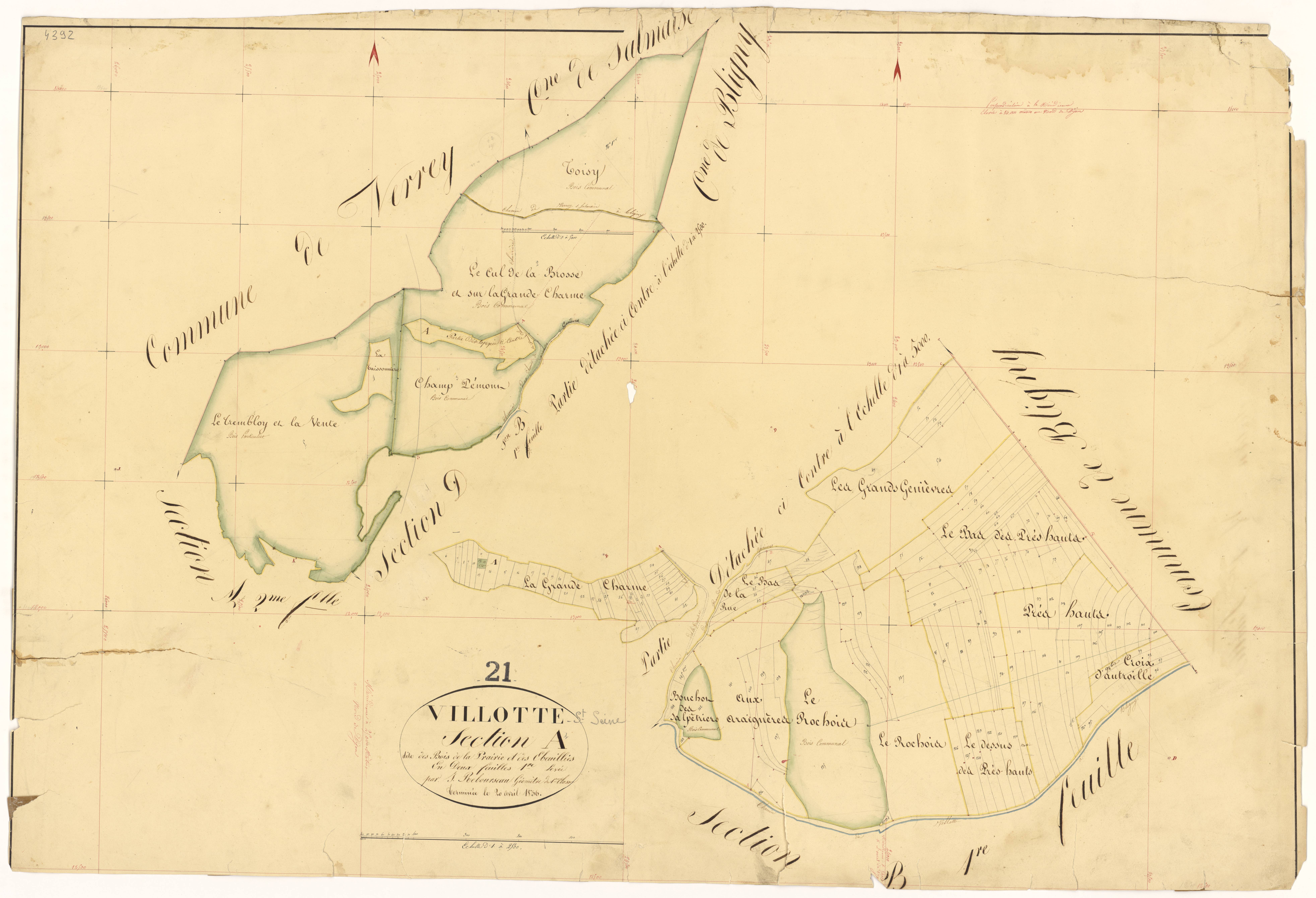 Villotte-Saint-Seine - Section A1 - 3 P PLAN 705/2