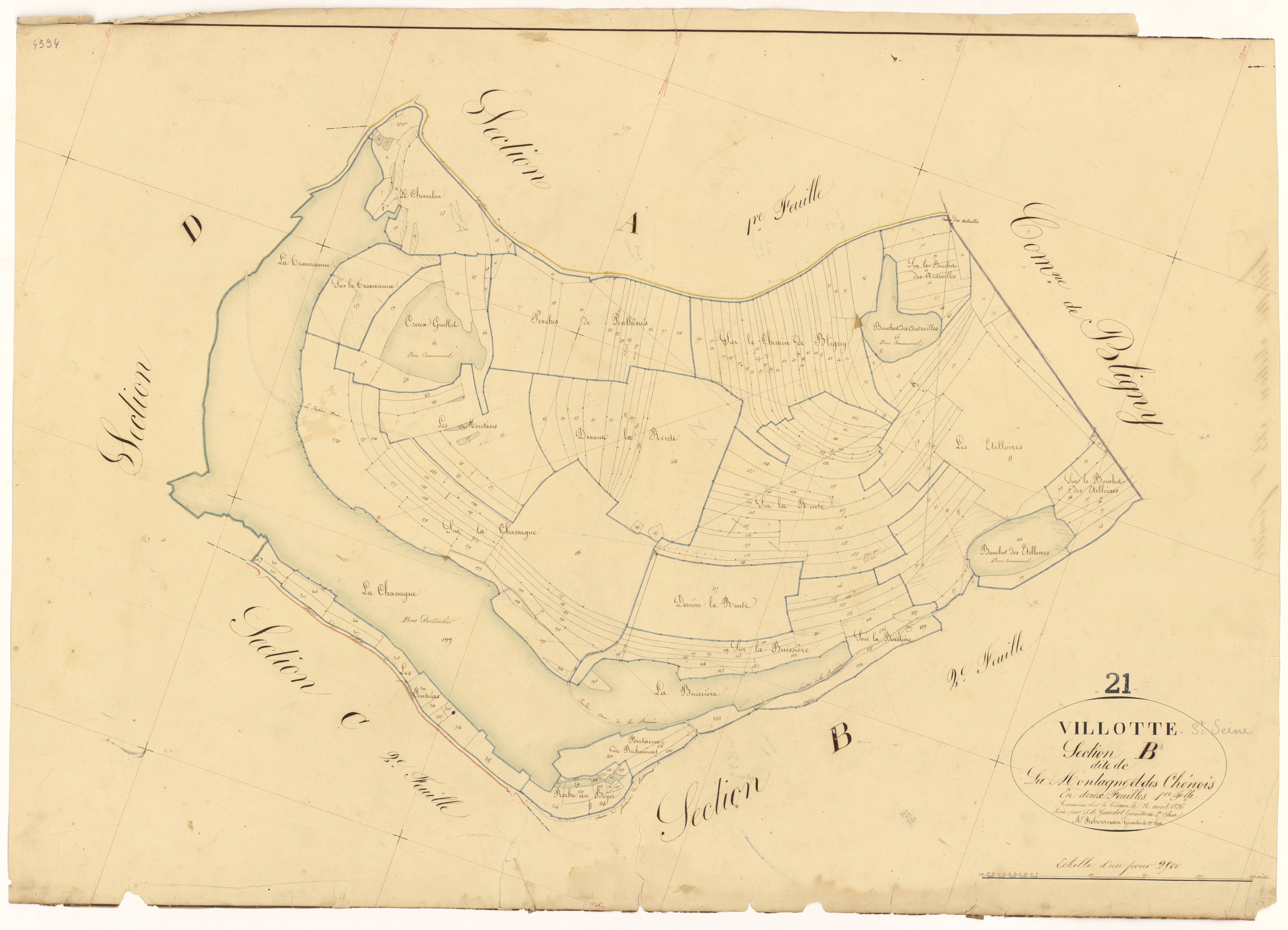 Villotte-Saint-Seine - Section B1 - 3 P PLAN 705/4