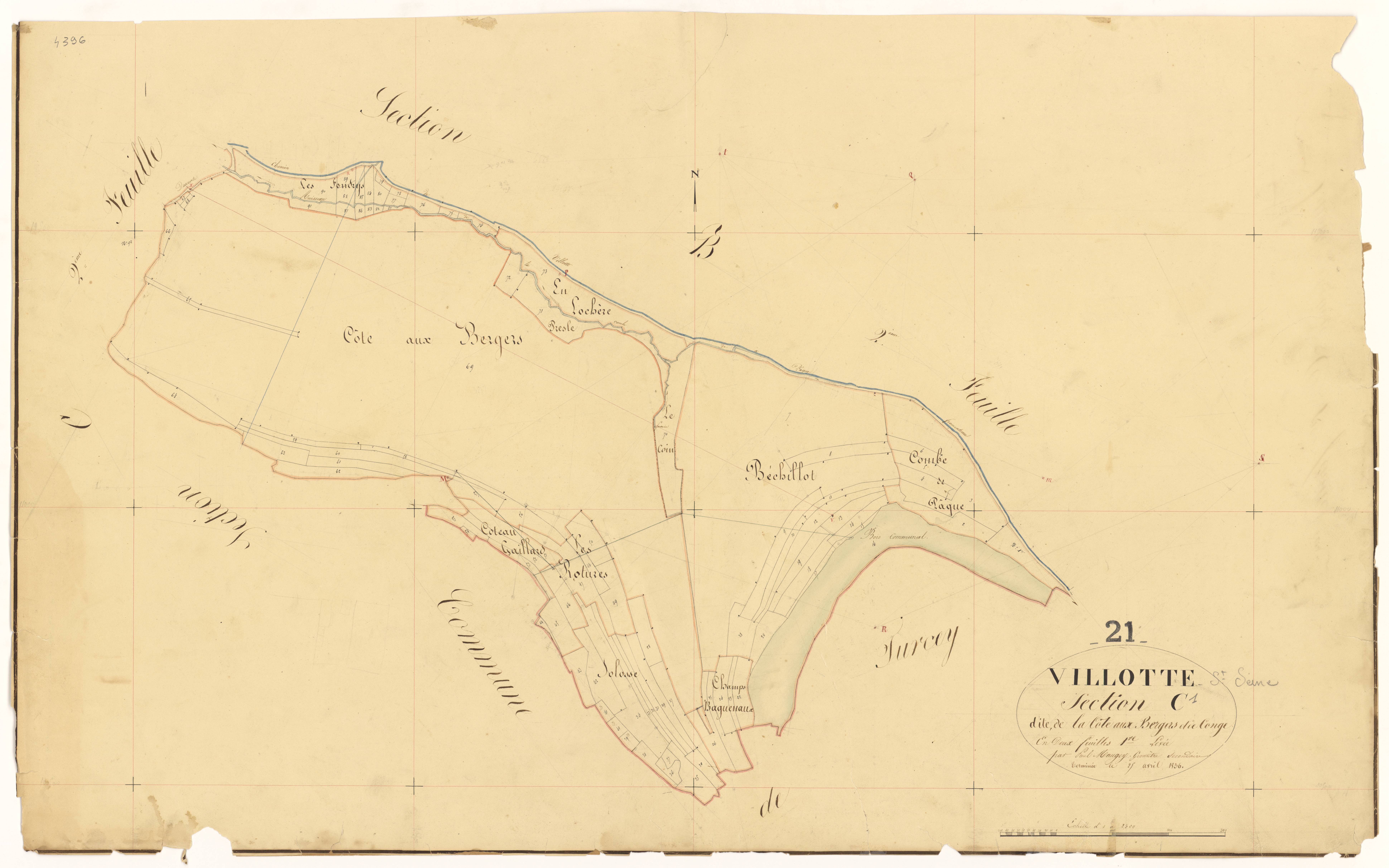 Villotte-Saint-Seine - Section C1 - 3 P PLAN 705/6