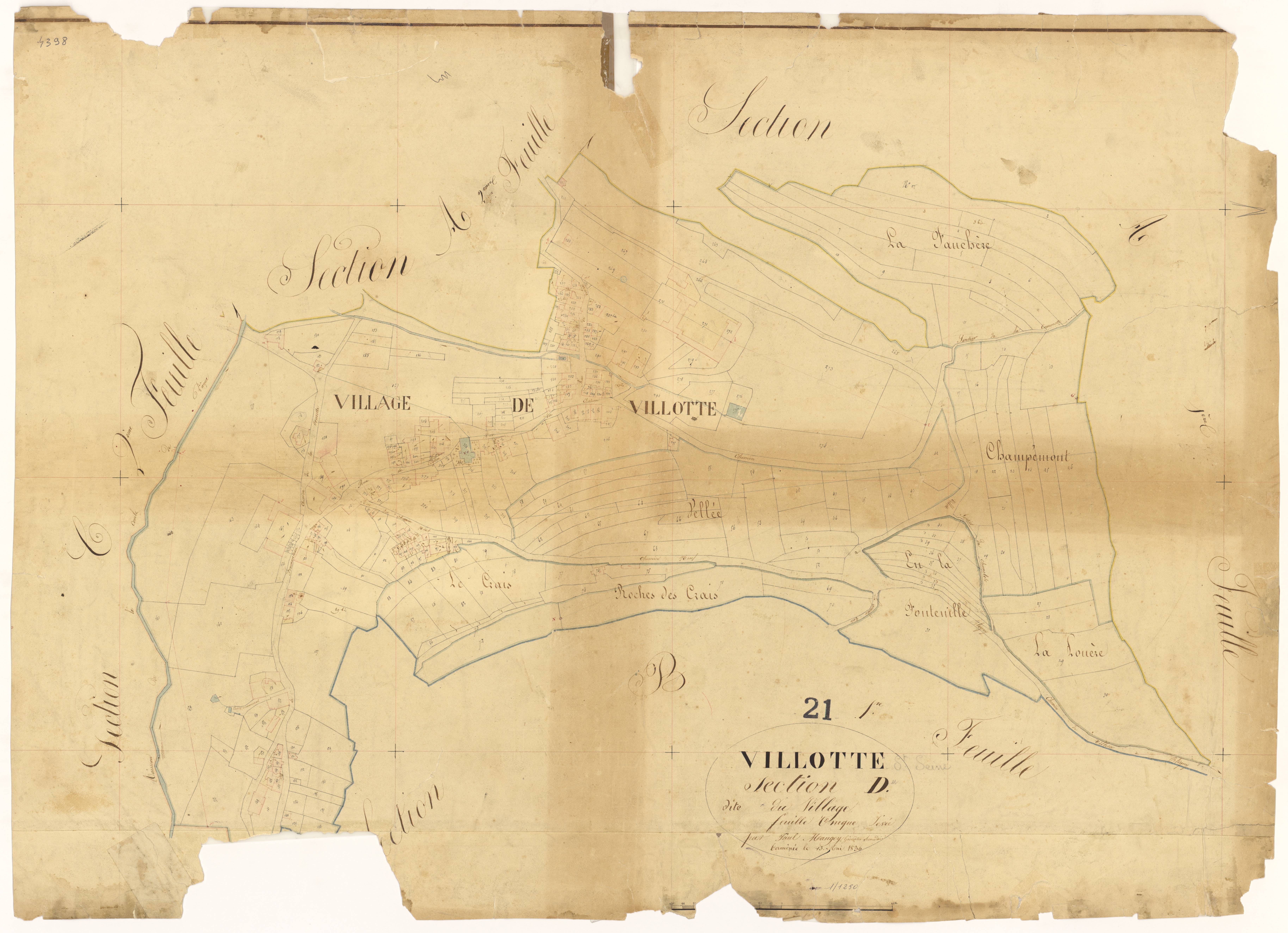 Villotte-Saint-Seine - Section D - 3 P PLAN 705/8