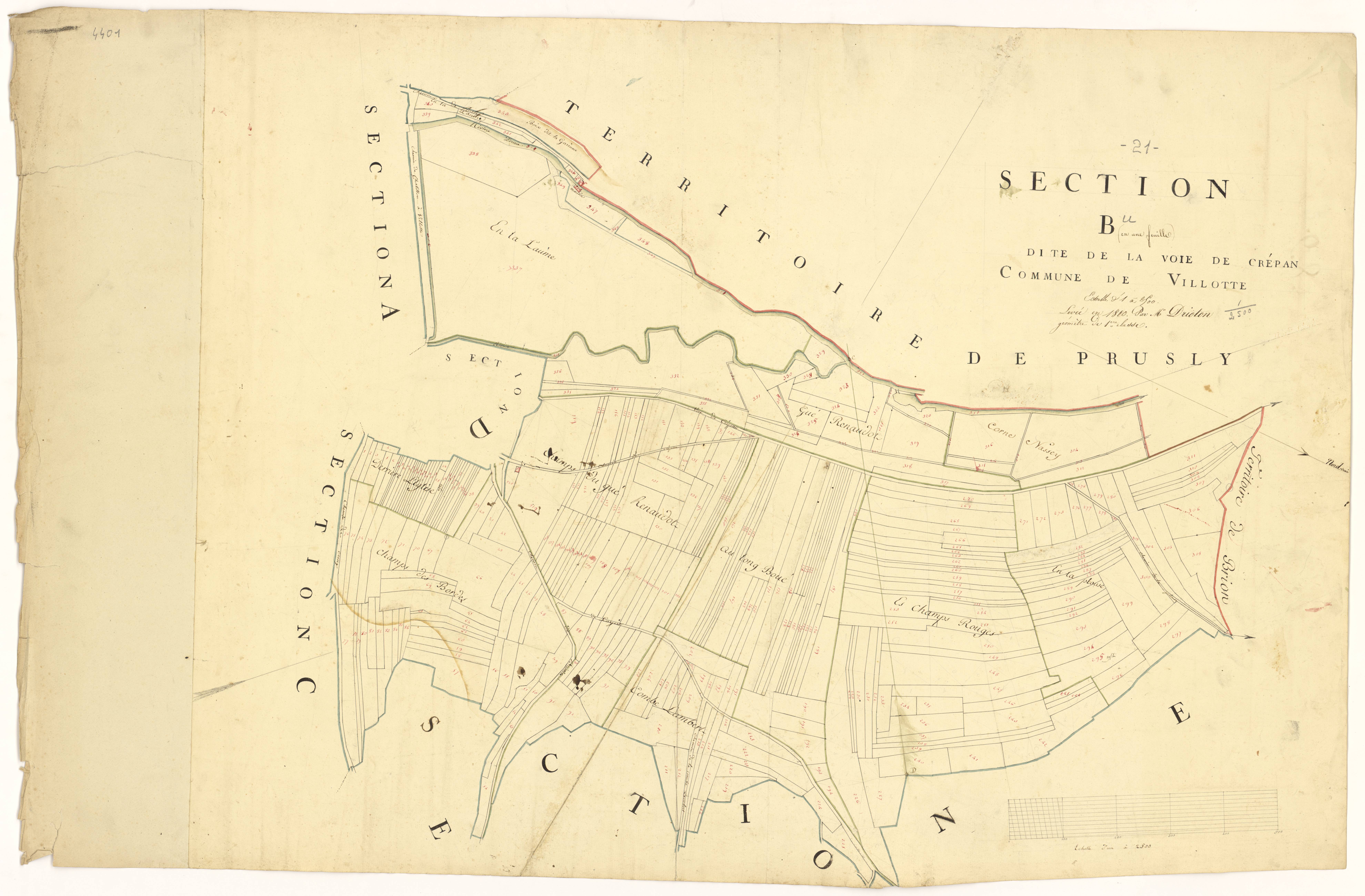 Villotte-sur-Ource - Section B - 3 P PLAN 706/3