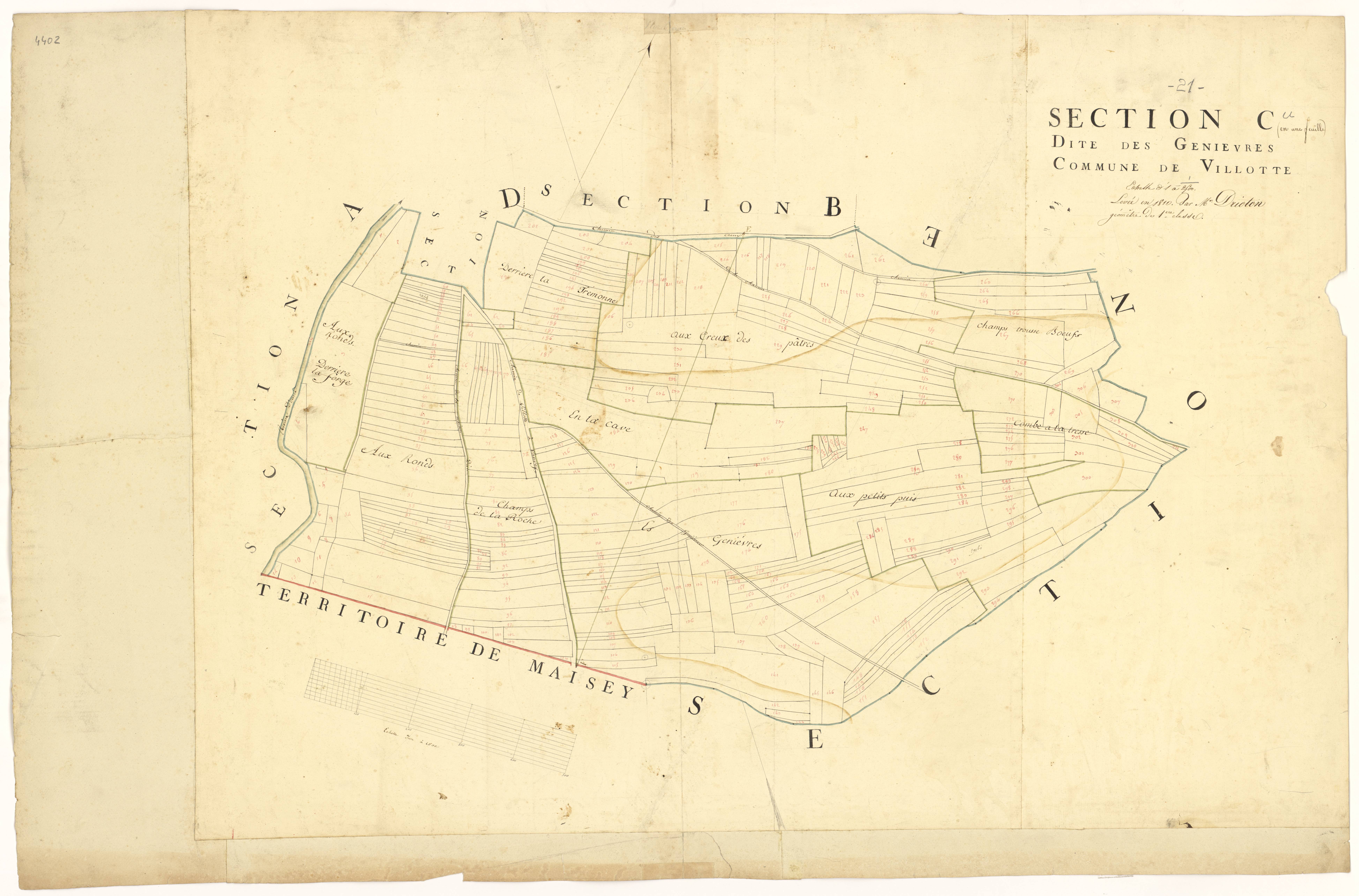 Villotte-sur-Ource - Section C - 3 P PLAN 706/4