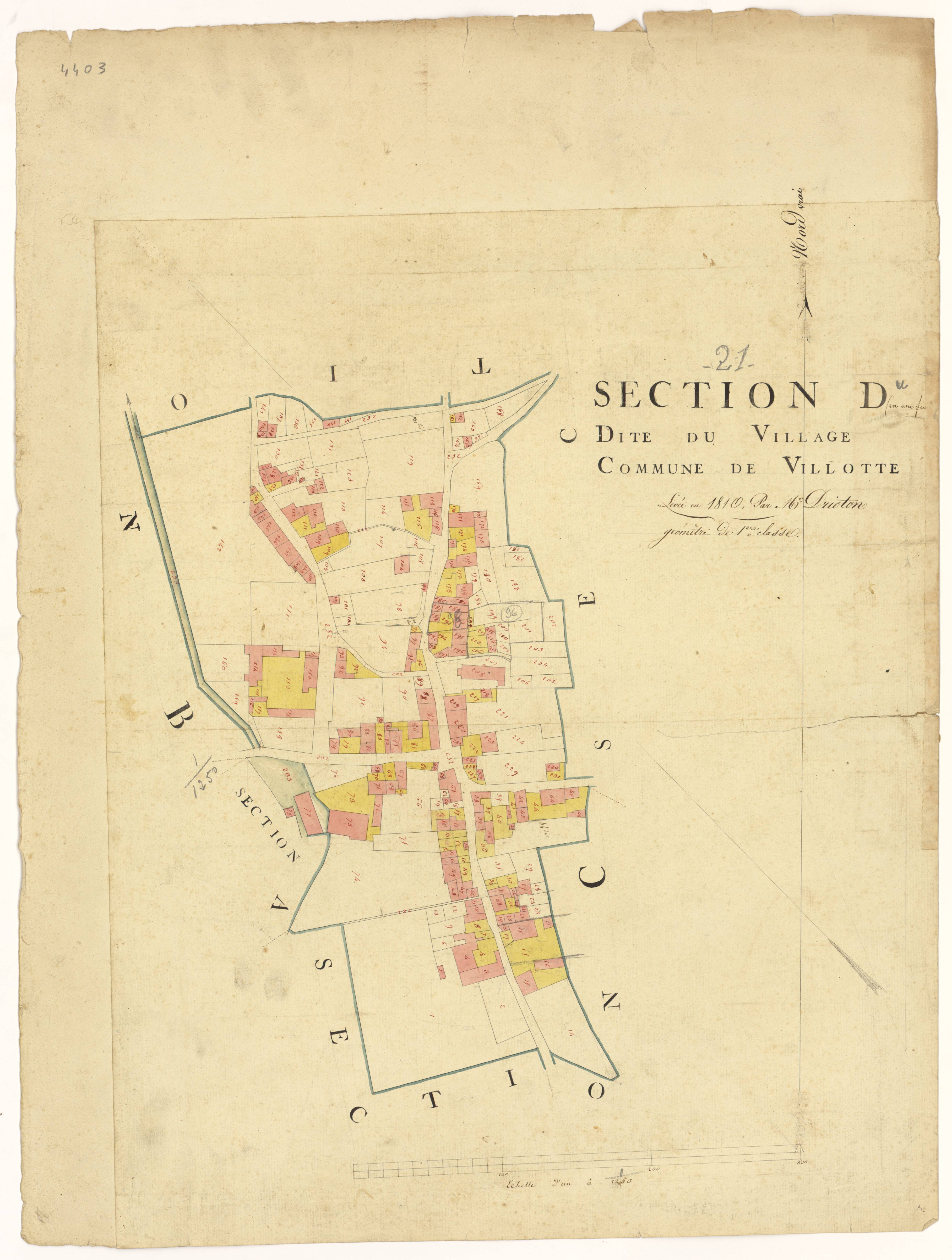 Villotte-sur-Ource - Section D - 3 P PLAN 706/5
